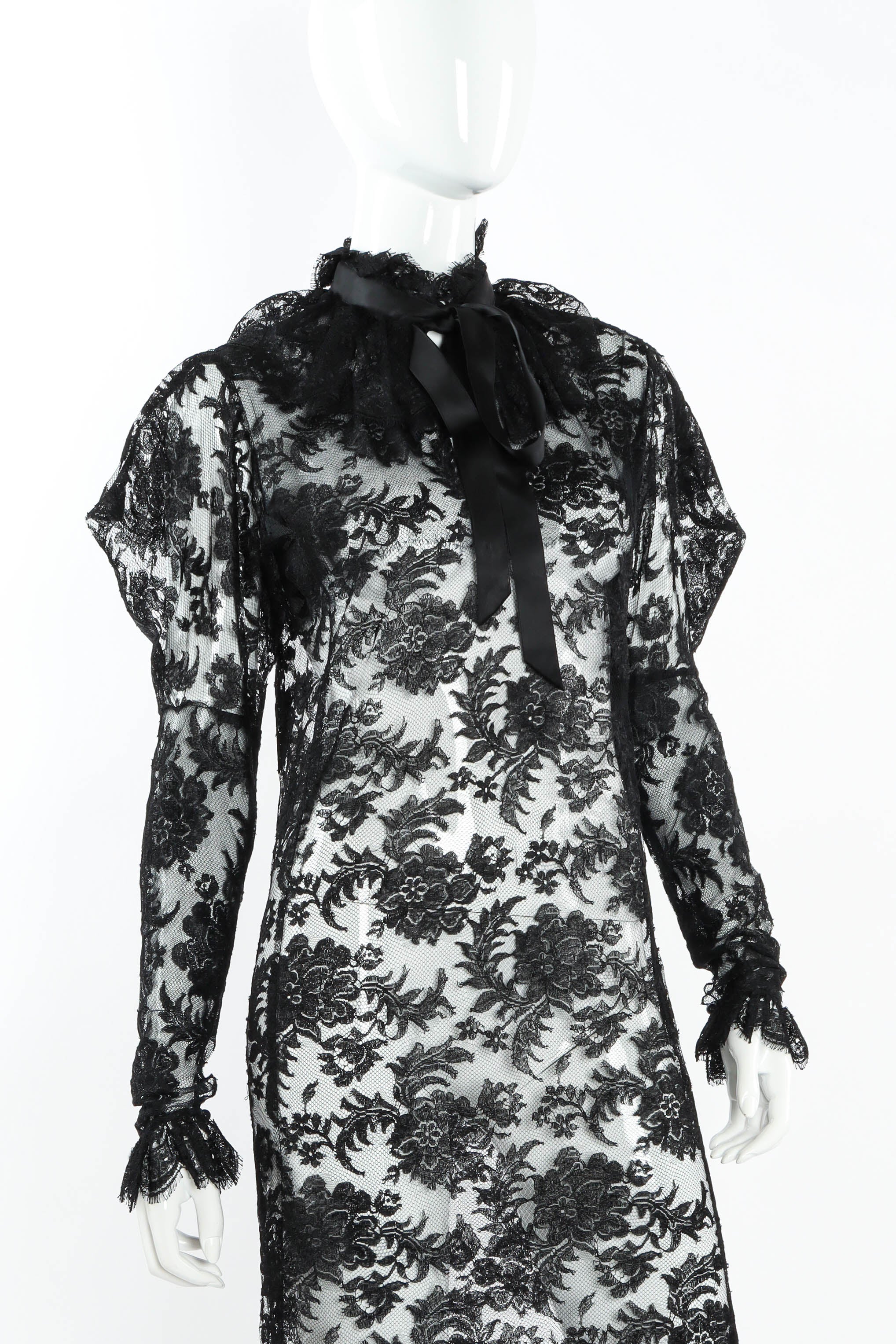 Sheer Lace Bow Dress - Image 3