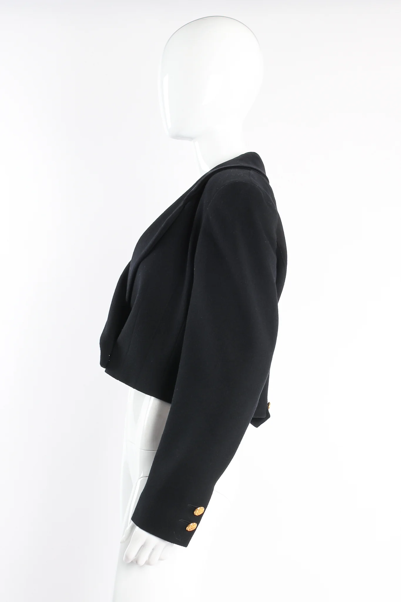 Boxy Cropped Wool Jacket - Image 3