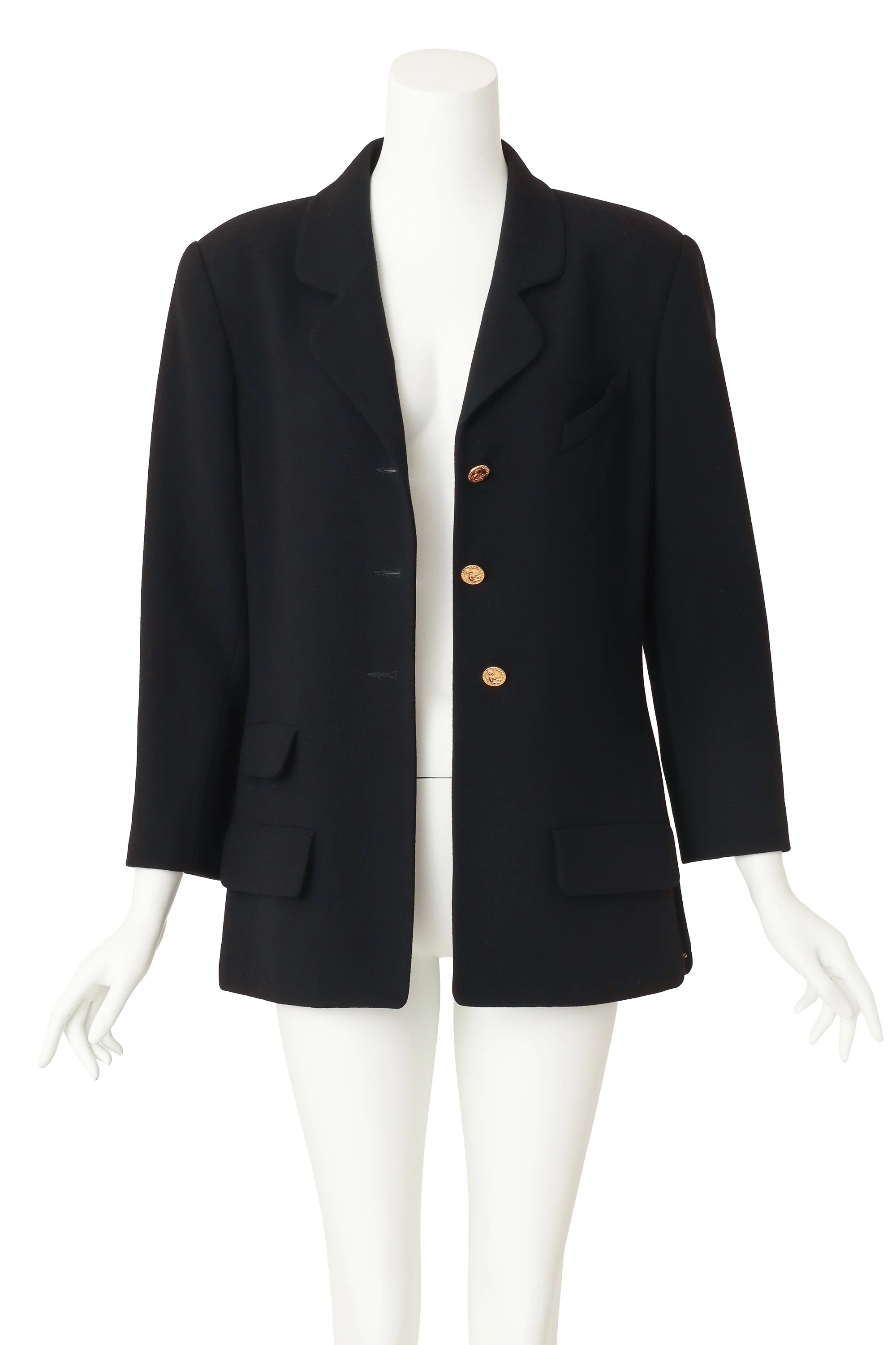 Boxy Wool Coin Button Blazer - Image 2