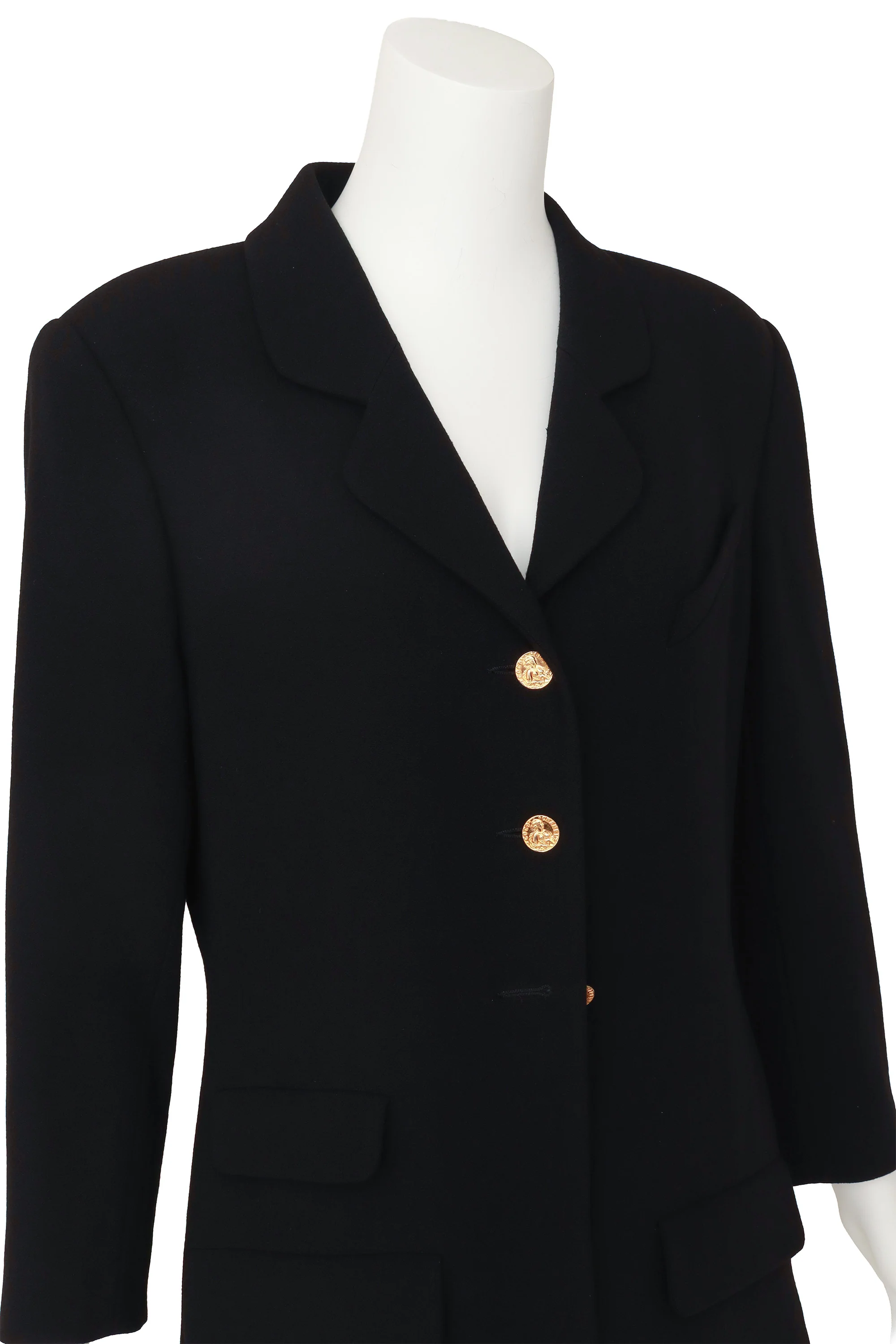 Boxy Wool Coin Button Blazer - Image 3