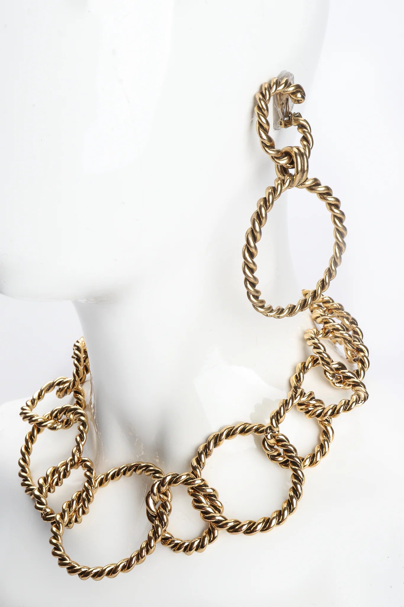 Braided Hoop Drop Earrings - Image 3