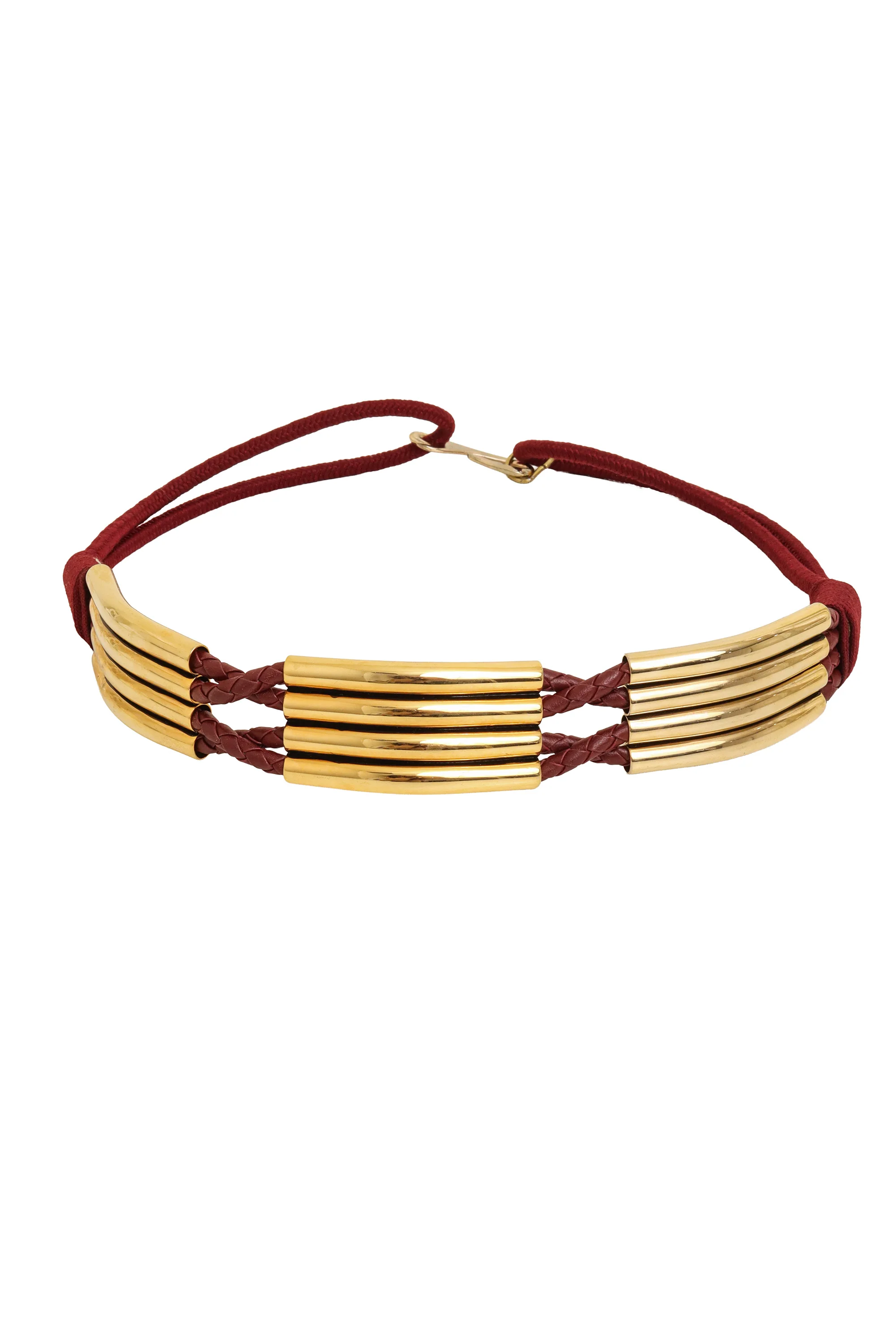 Braided Leather Tube Belt