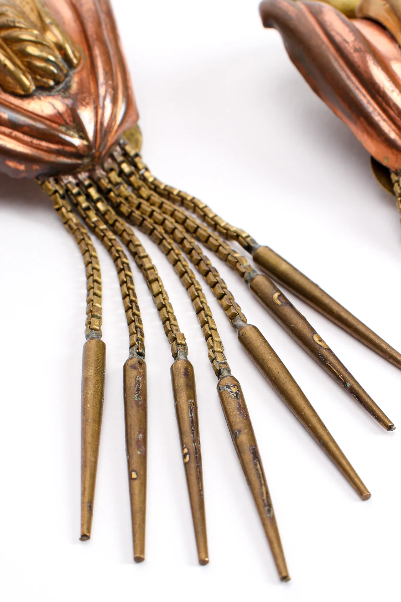 Brass Dagger Fringe Earrings - Image 5