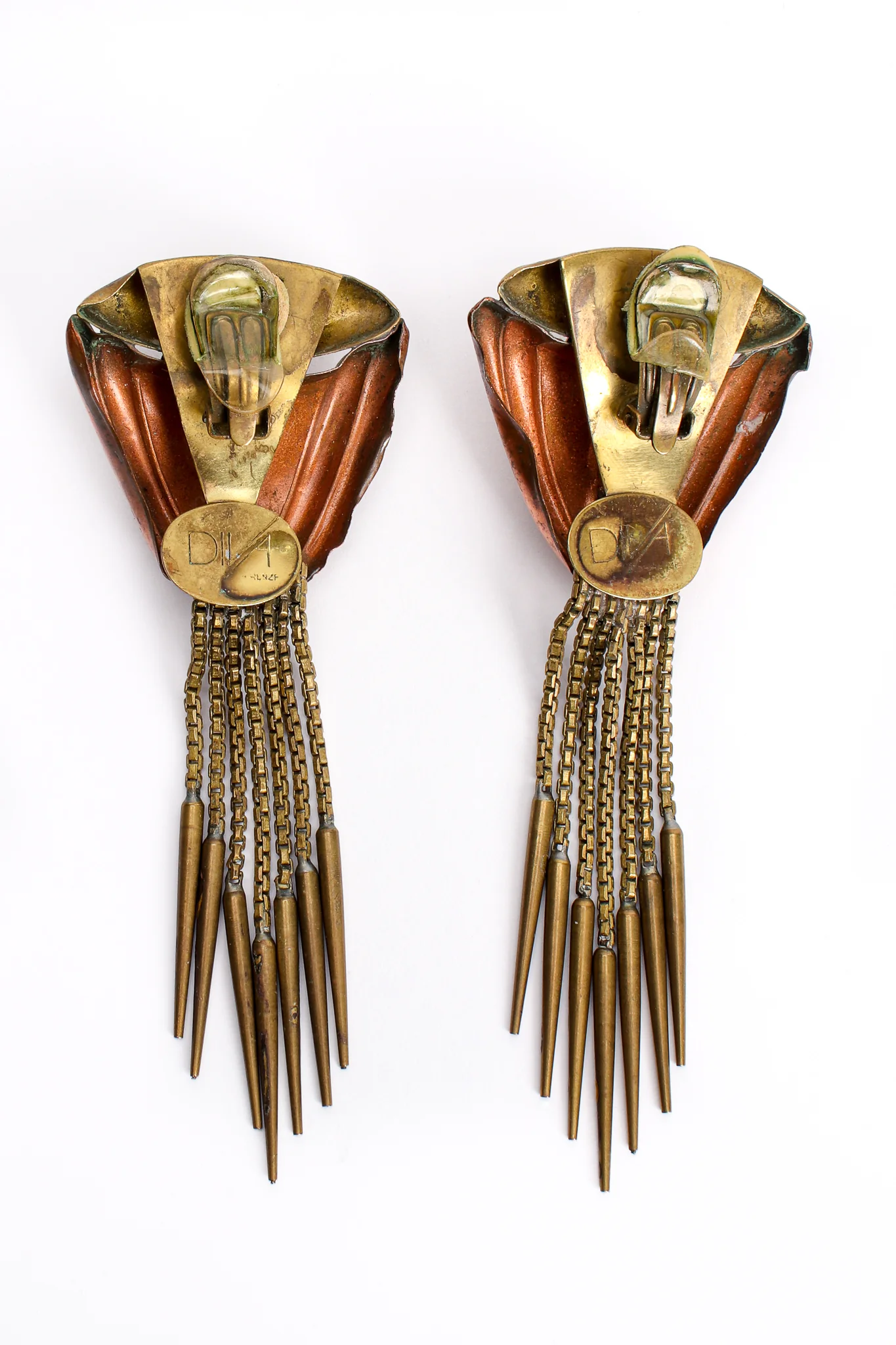 Brass Dagger Fringe Earrings - Image 7