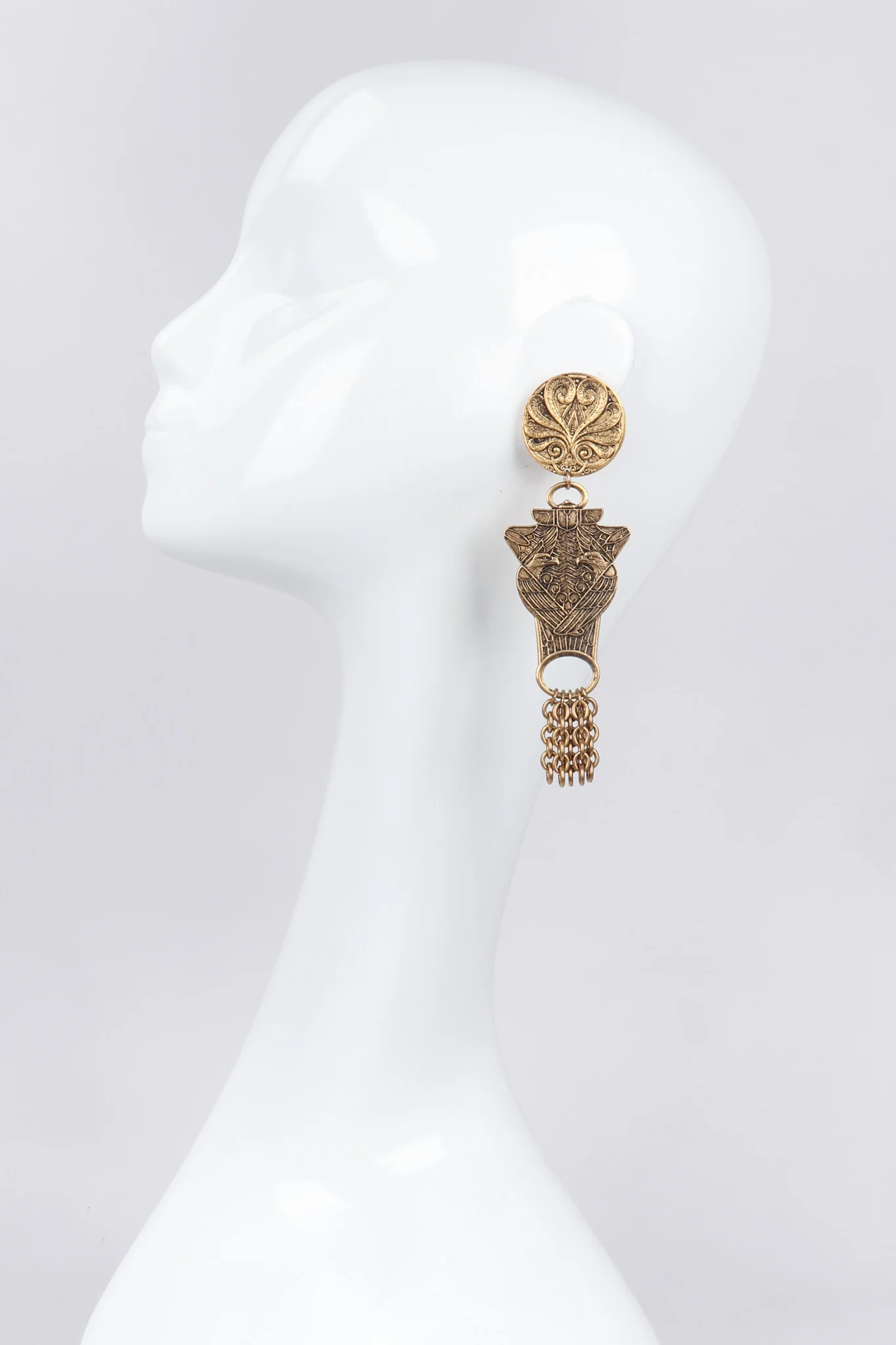 Brass Eagle Drop Earrings