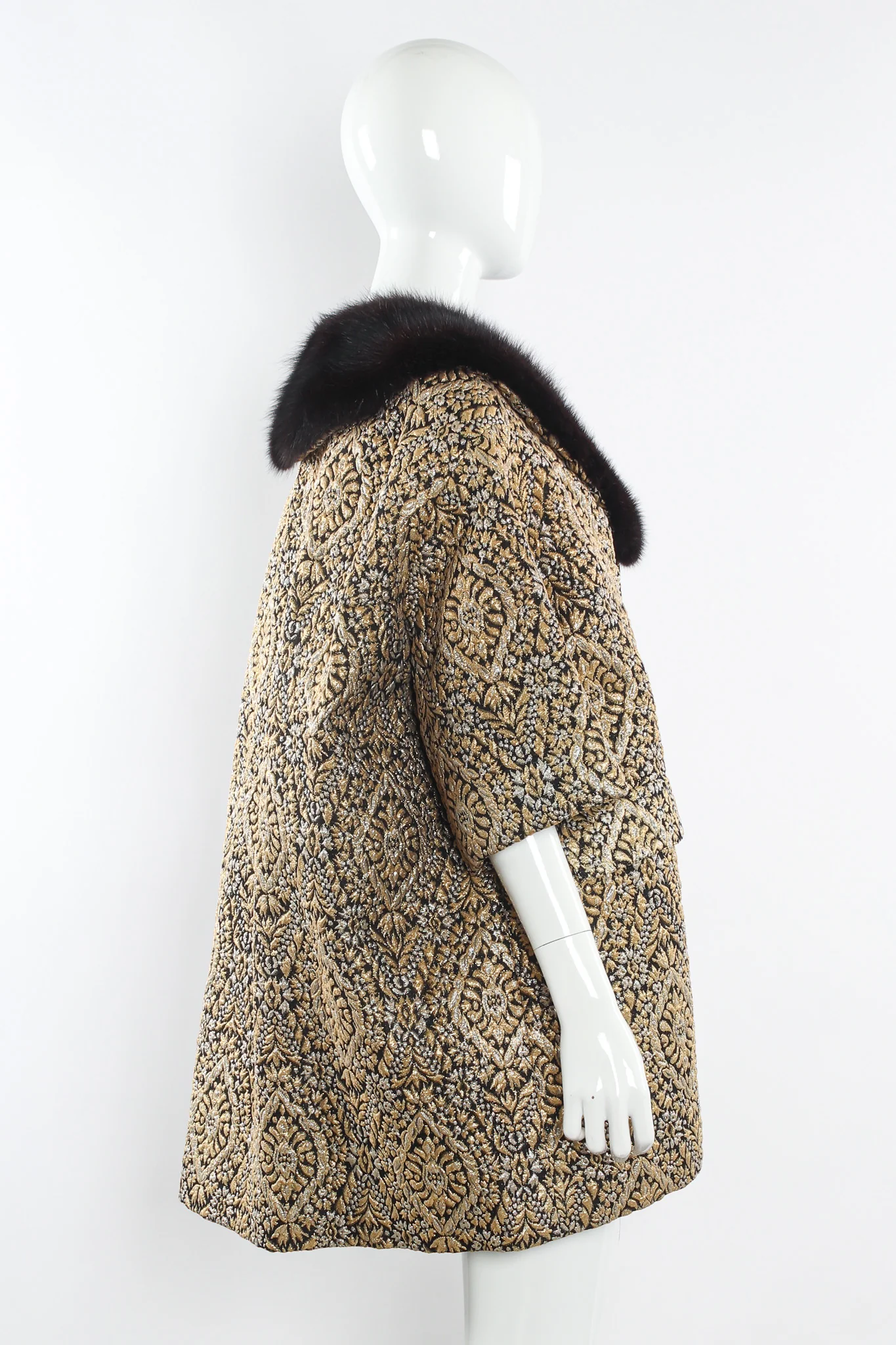 Fleur Foliage Brocade Peacoat - Image 4