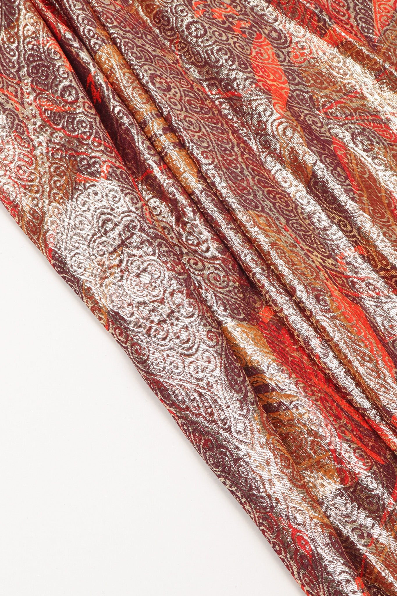 Brocade Lamé Waist Wrap Dress - Image 12