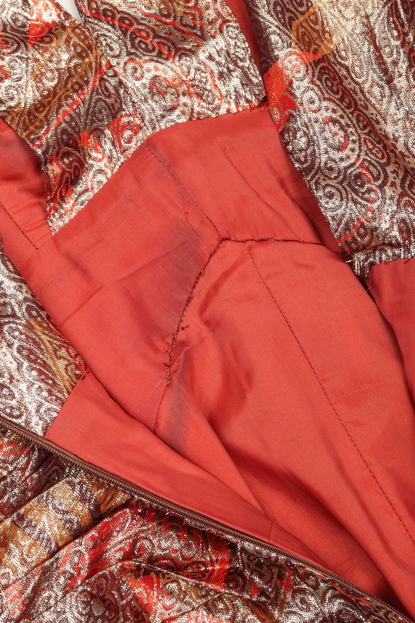 Brocade Lamé Waist Wrap Dress - Image 16