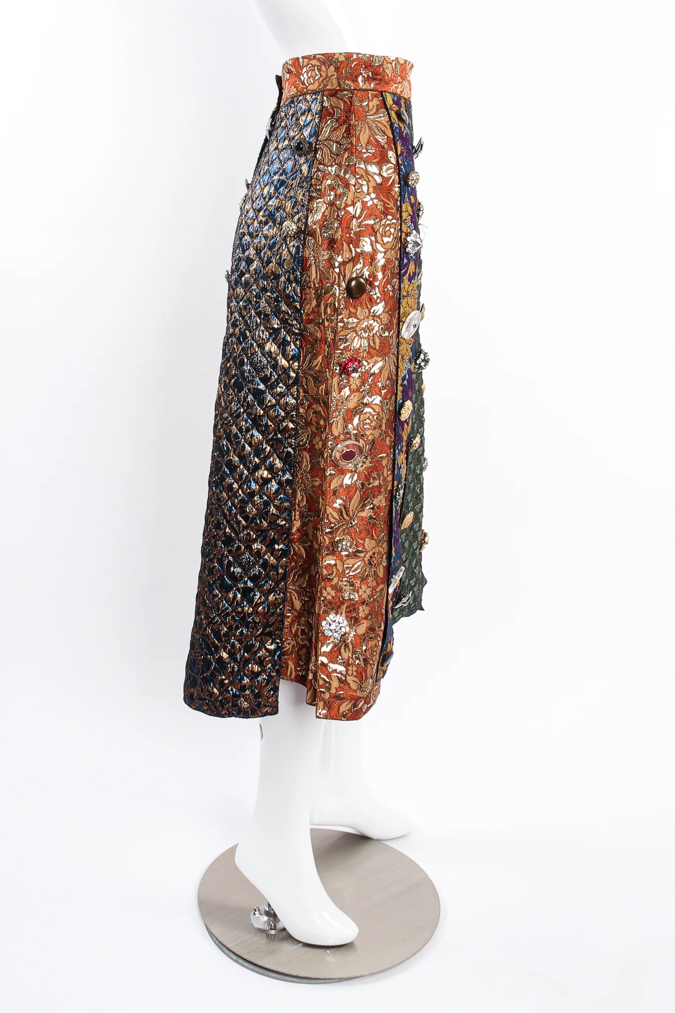 Brocade Pieced Panel Midi Skirt - Image 2