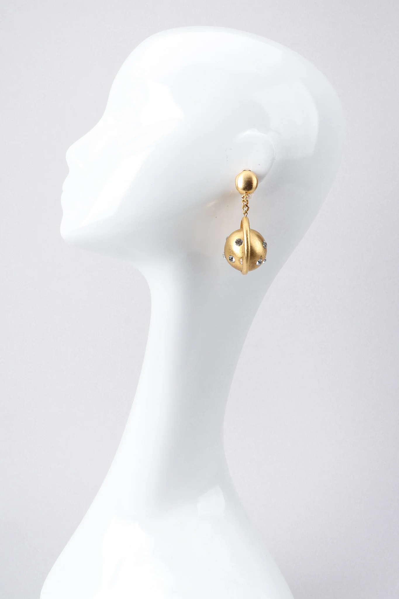 Brushed Saturn Hoop Earrings - Image 2