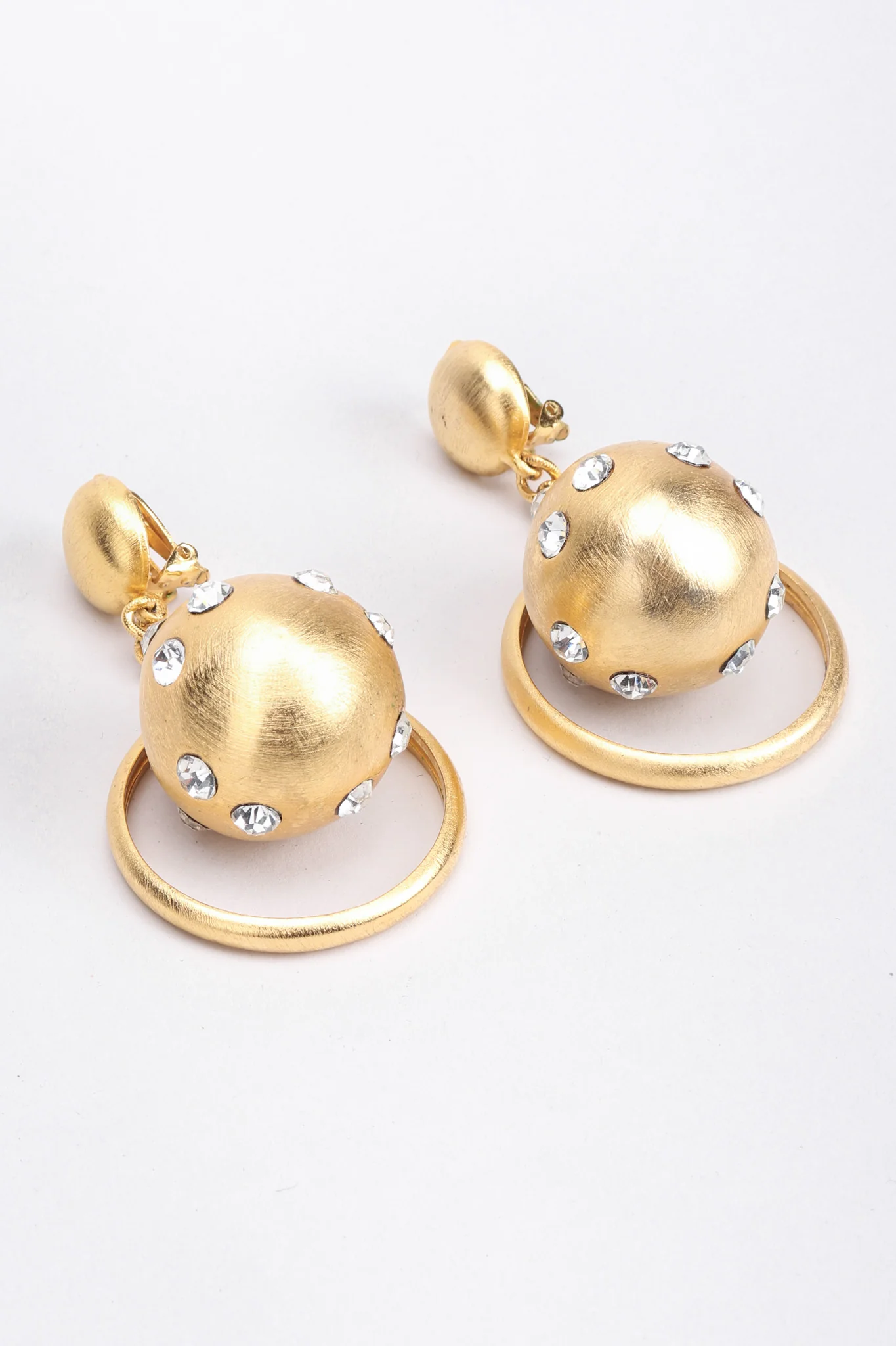 Brushed Saturn Hoop Earrings - Image 5