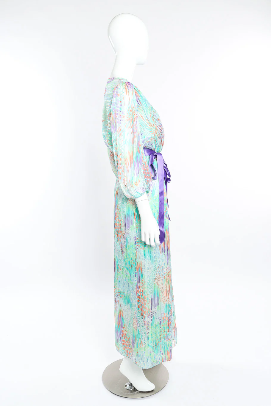 Brushstroke Silk Blouson Dress - Image 2