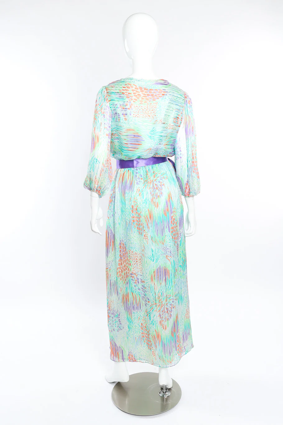 Brushstroke Silk Blouson Dress - Image 3