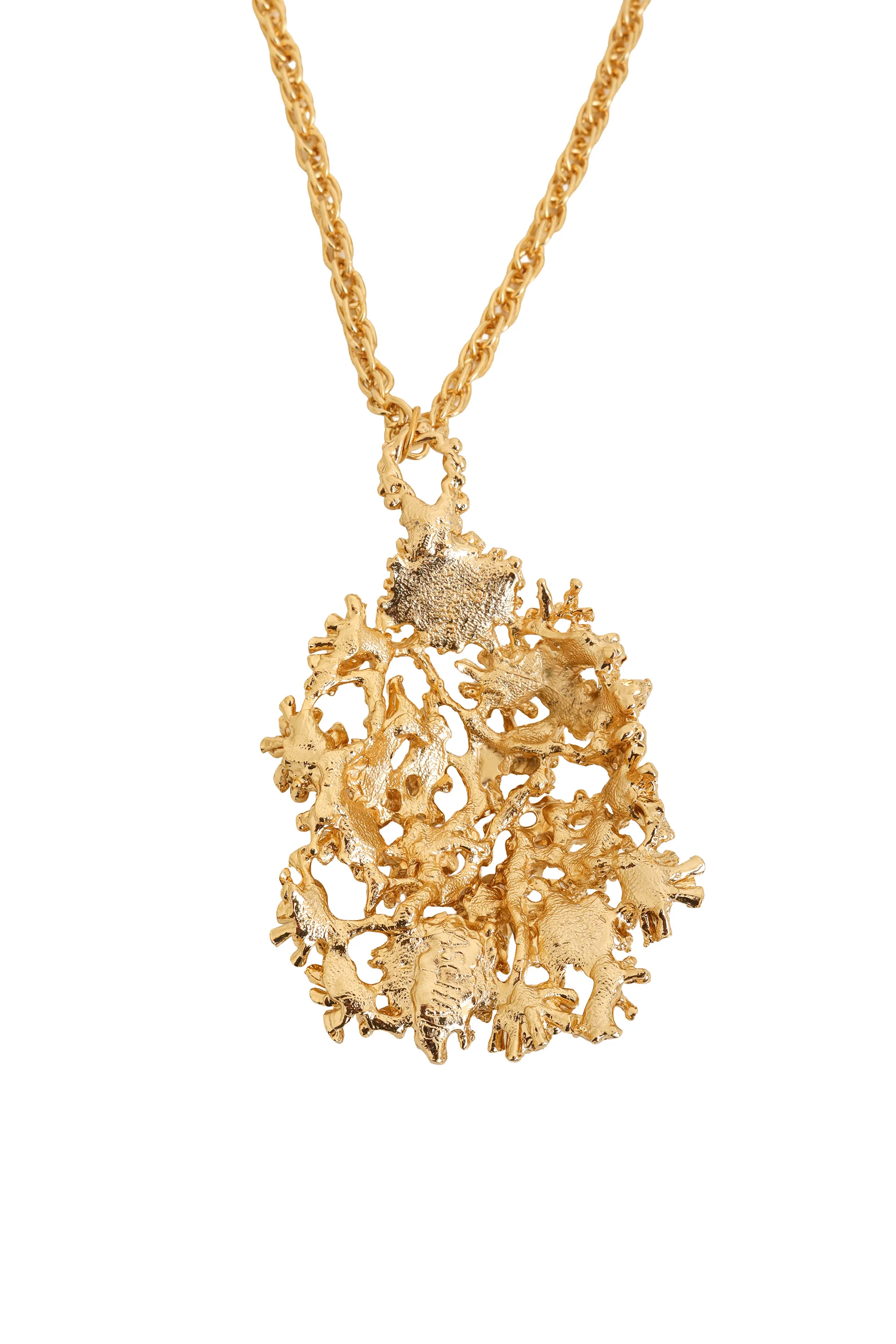 Brutalist Coral Pendant Necklace - Image 3