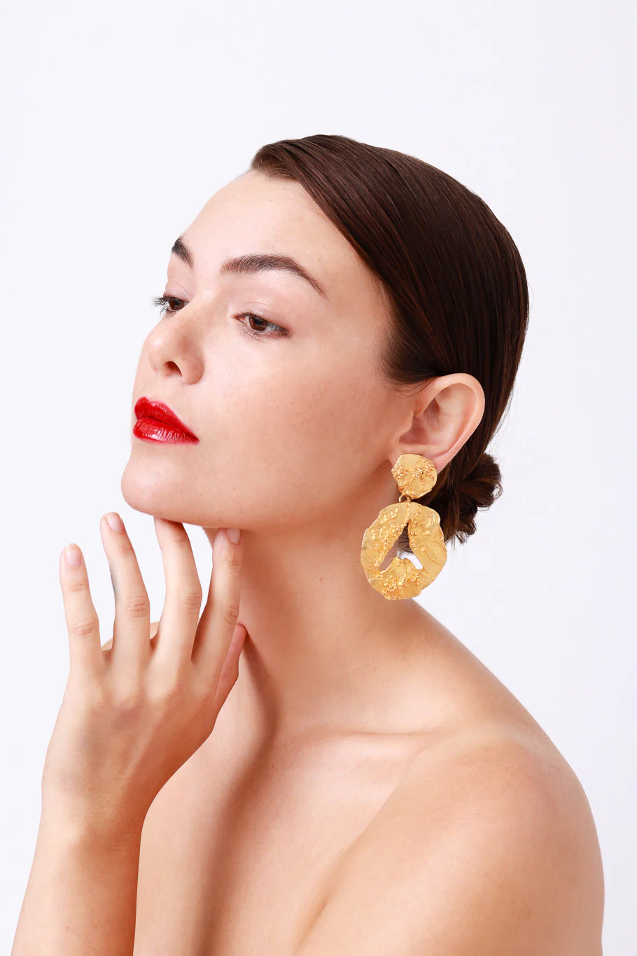 Brutalist Hoop Drop Earrings - Image 2