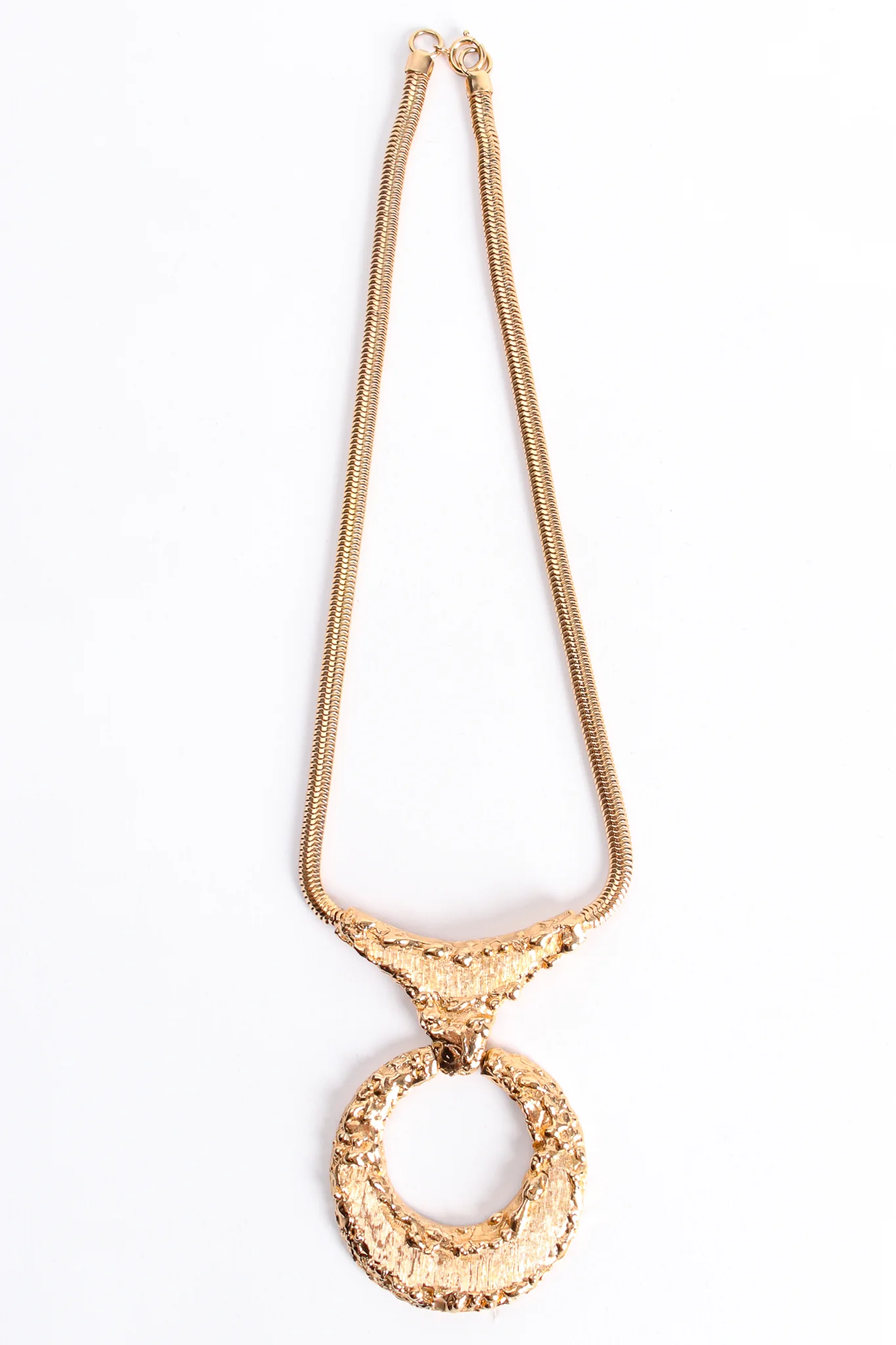 Brutalist Textured Ring Pendant - Image 3