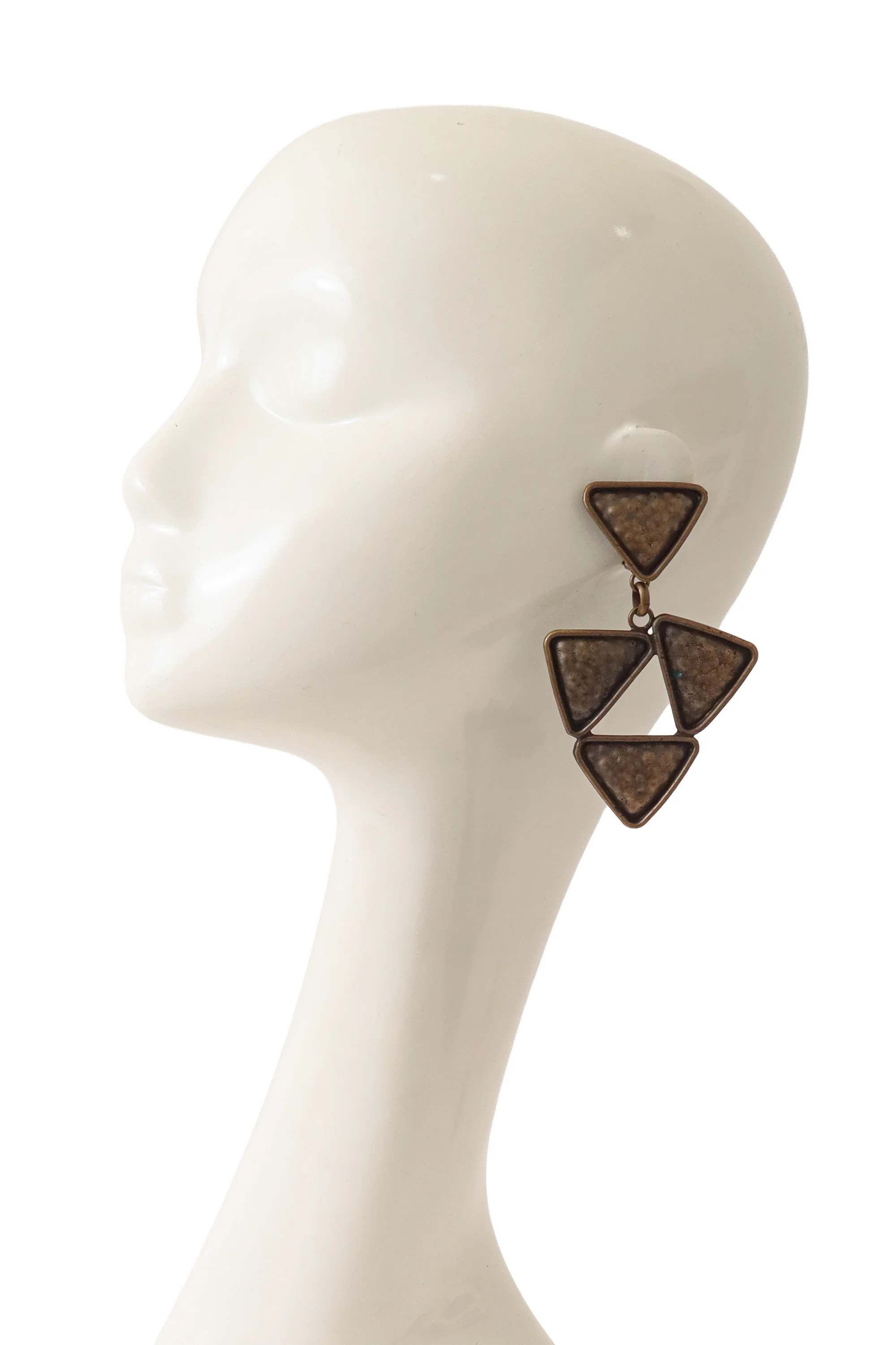 Brutalist Triangle Drop Earrings - Image 2