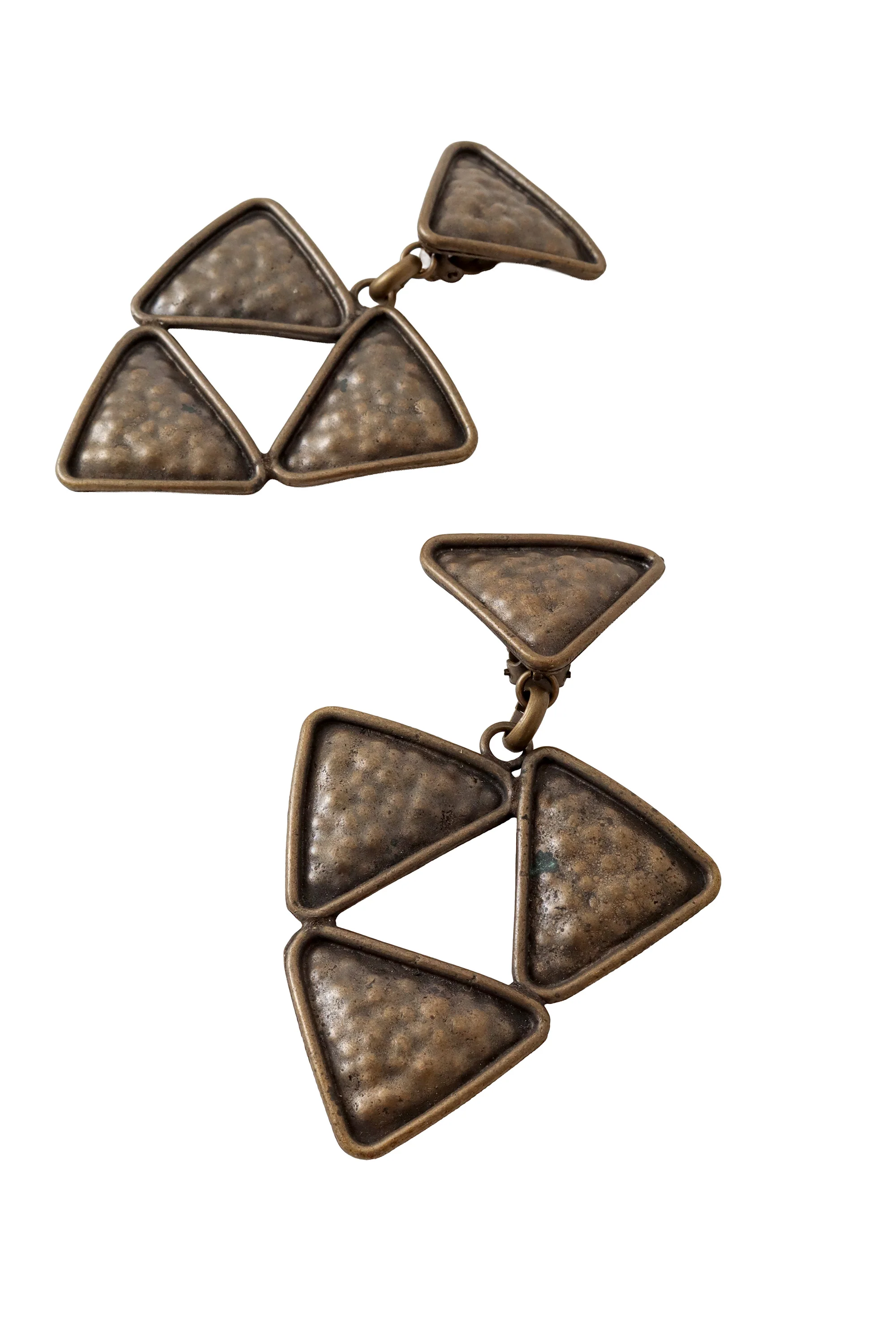 Brutalist Triangle Drop Earrings - Image 3