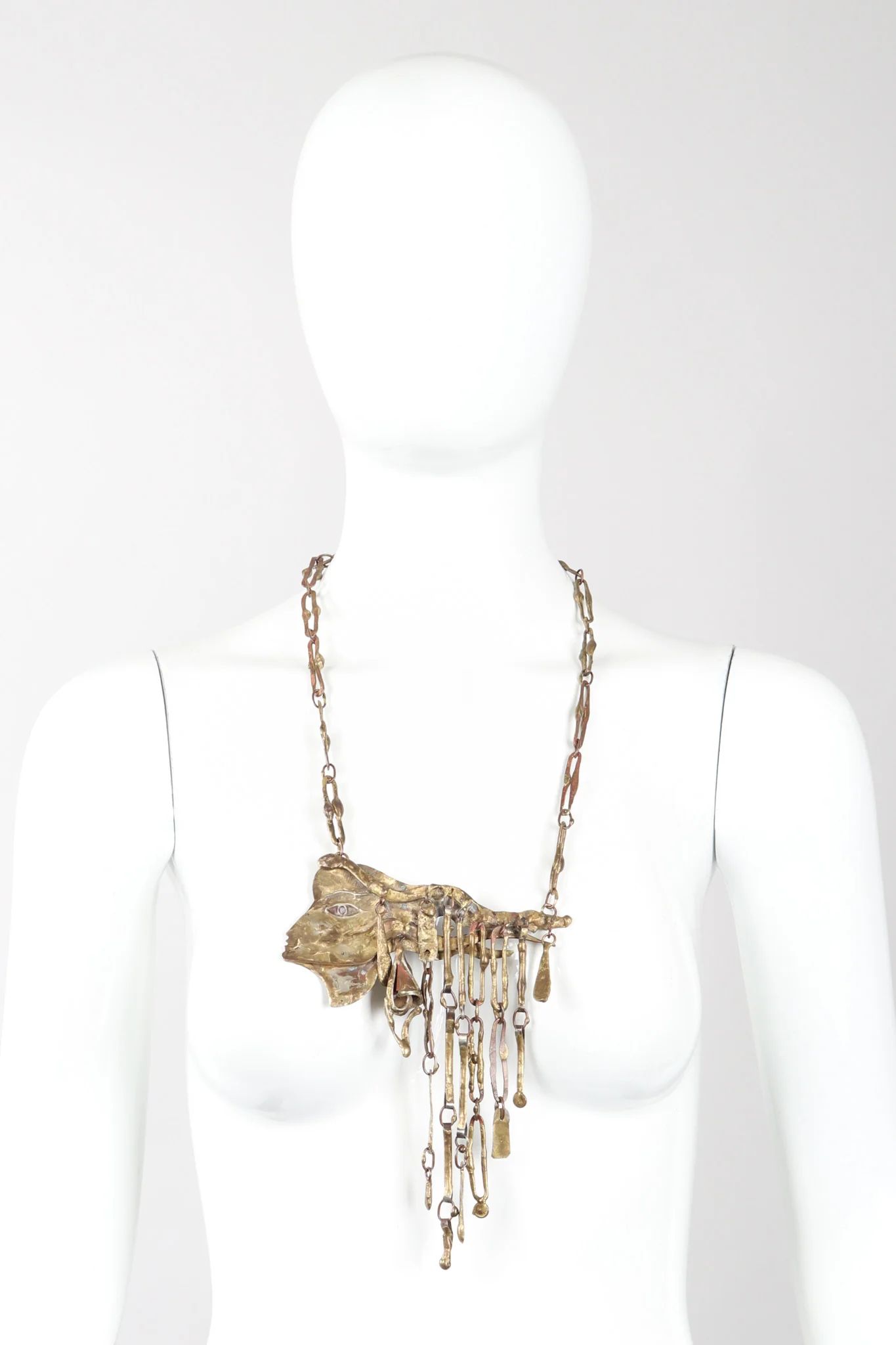 Brutalist Waterfall Face Necklace - Image 3
