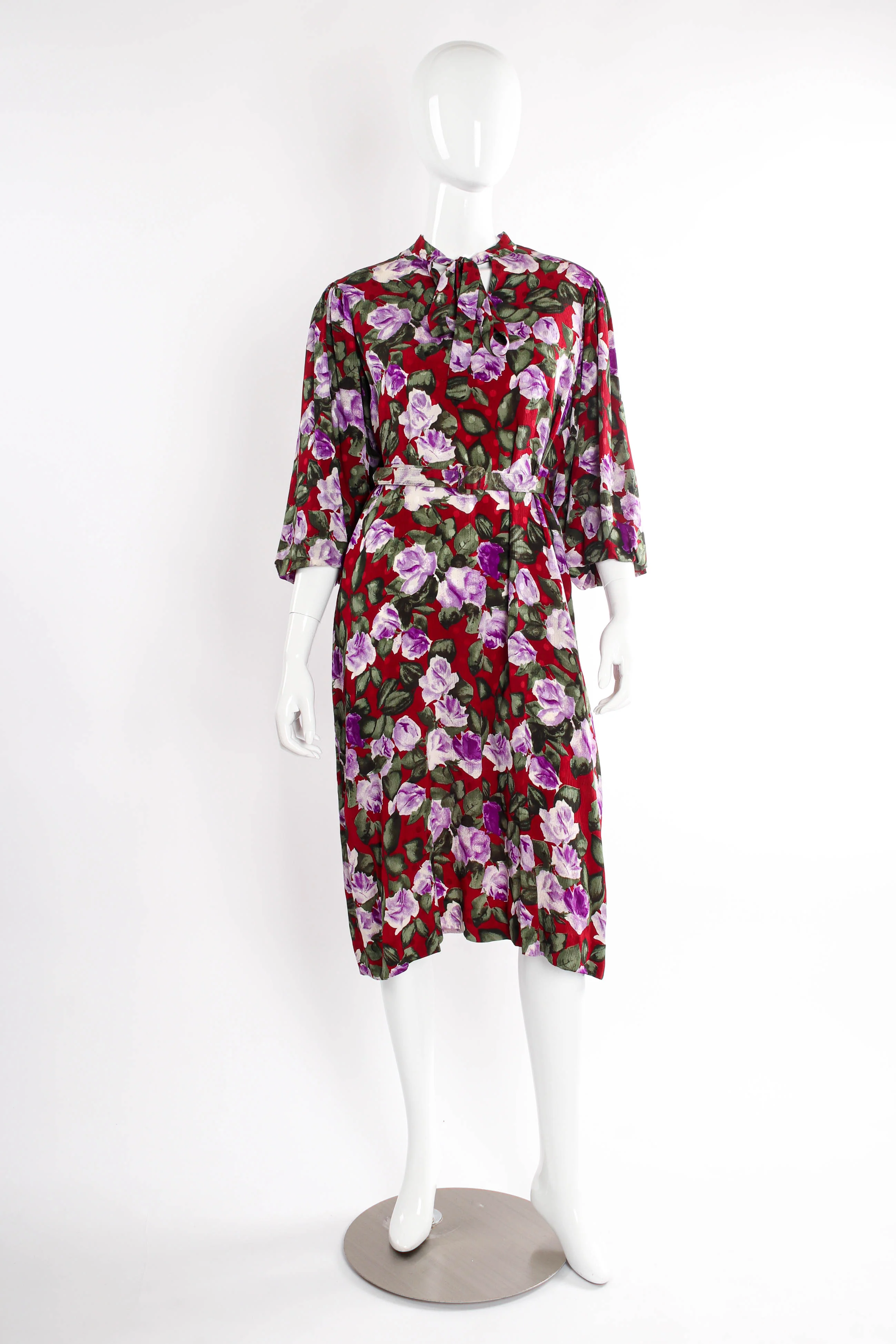 Floral Bubble Sleeve Shift Dress - Image 3