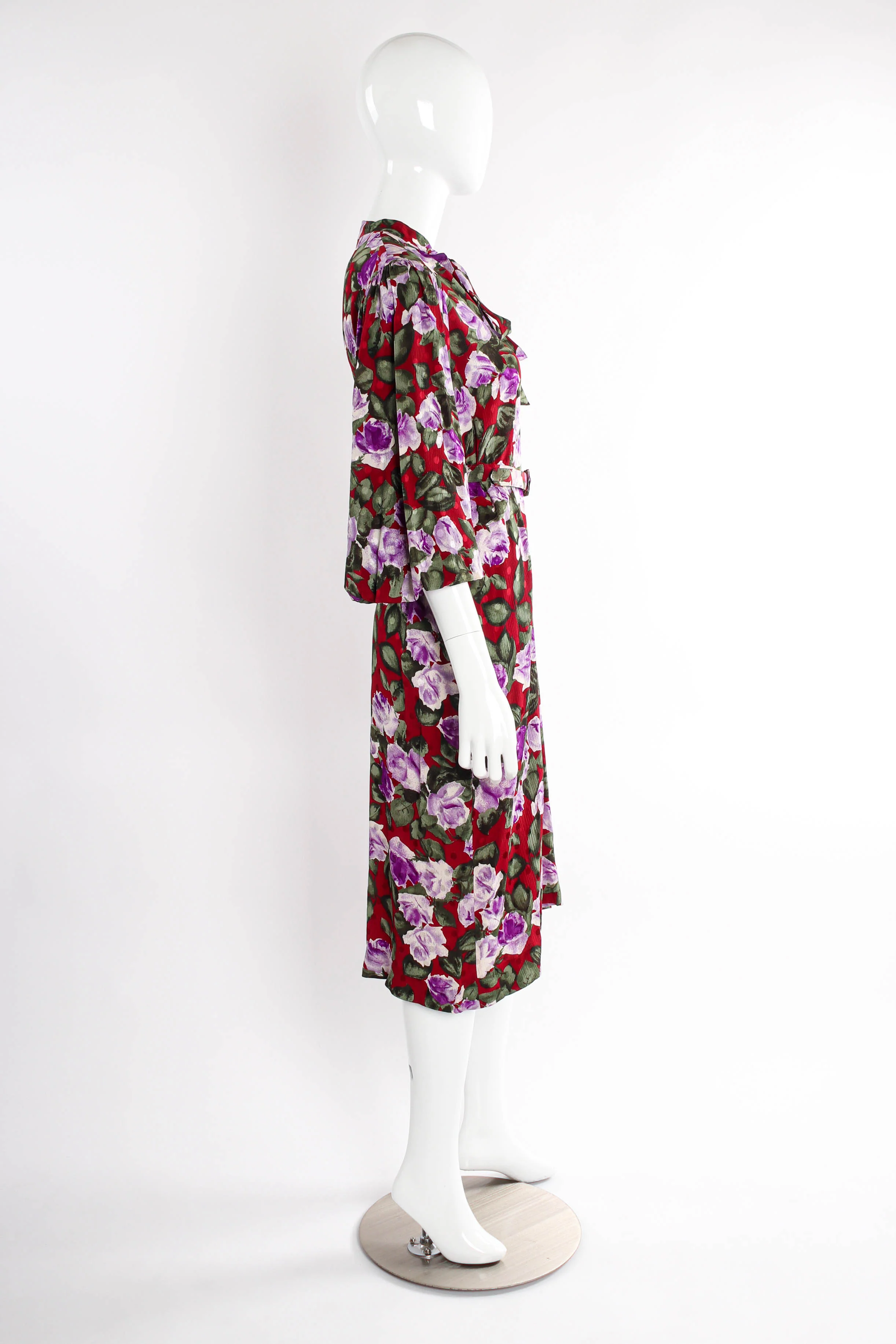 Floral Bubble Sleeve Shift Dress - Image 4