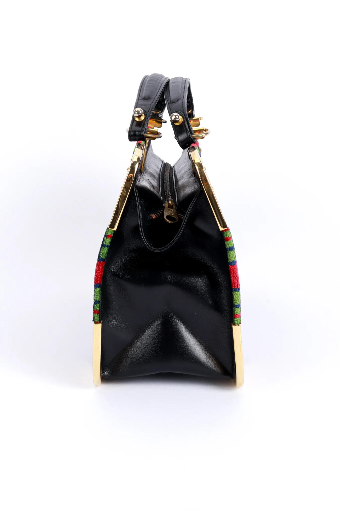 Buckle Plaid Velvet Handbag - Image 3