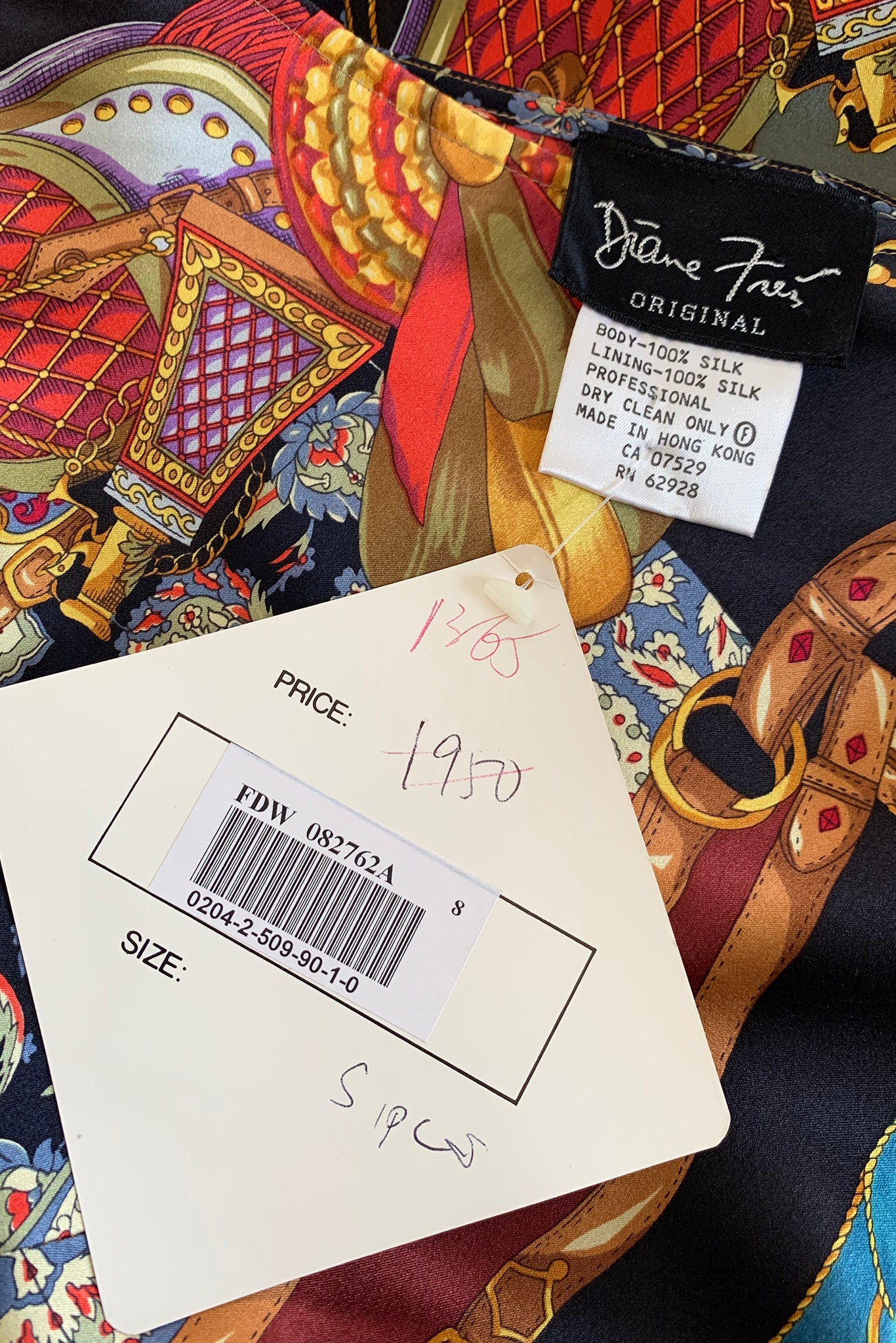 Buckle Print Silk Bias Dress - Image 9