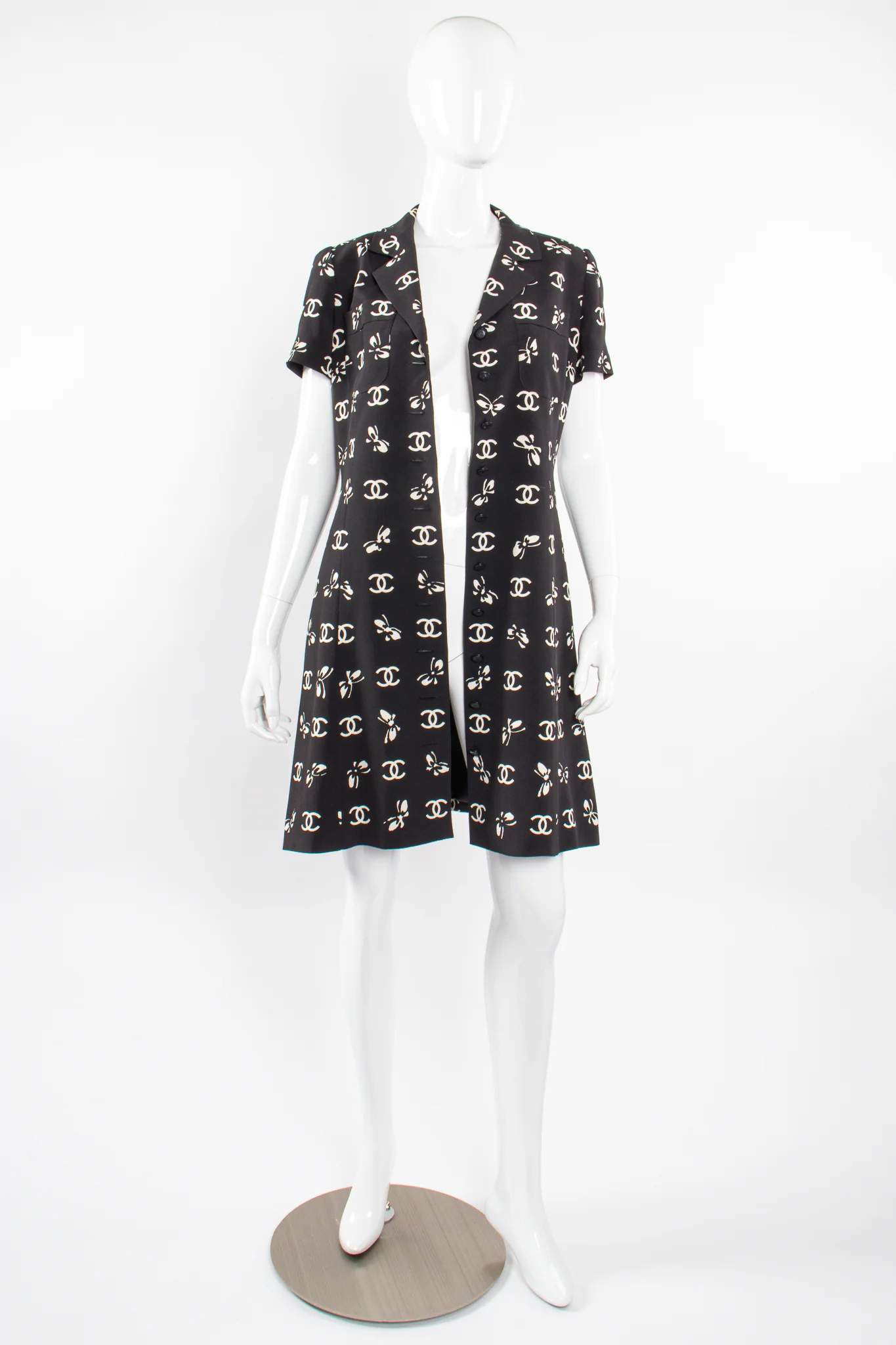 1997 Butterfly CC Logo Print Dress - Image 10
