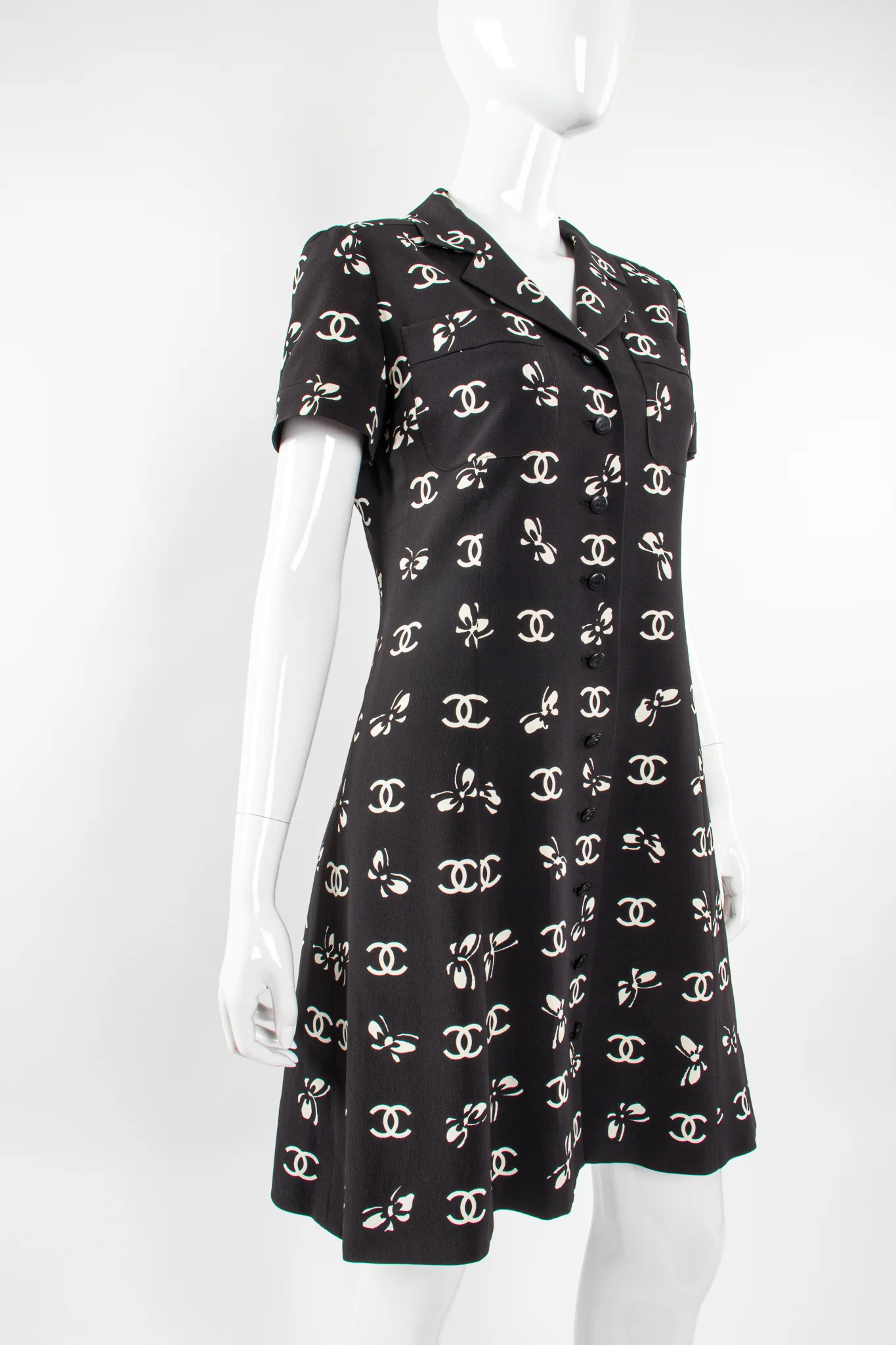 1997 Butterfly CC Logo Print Dress - Image 2