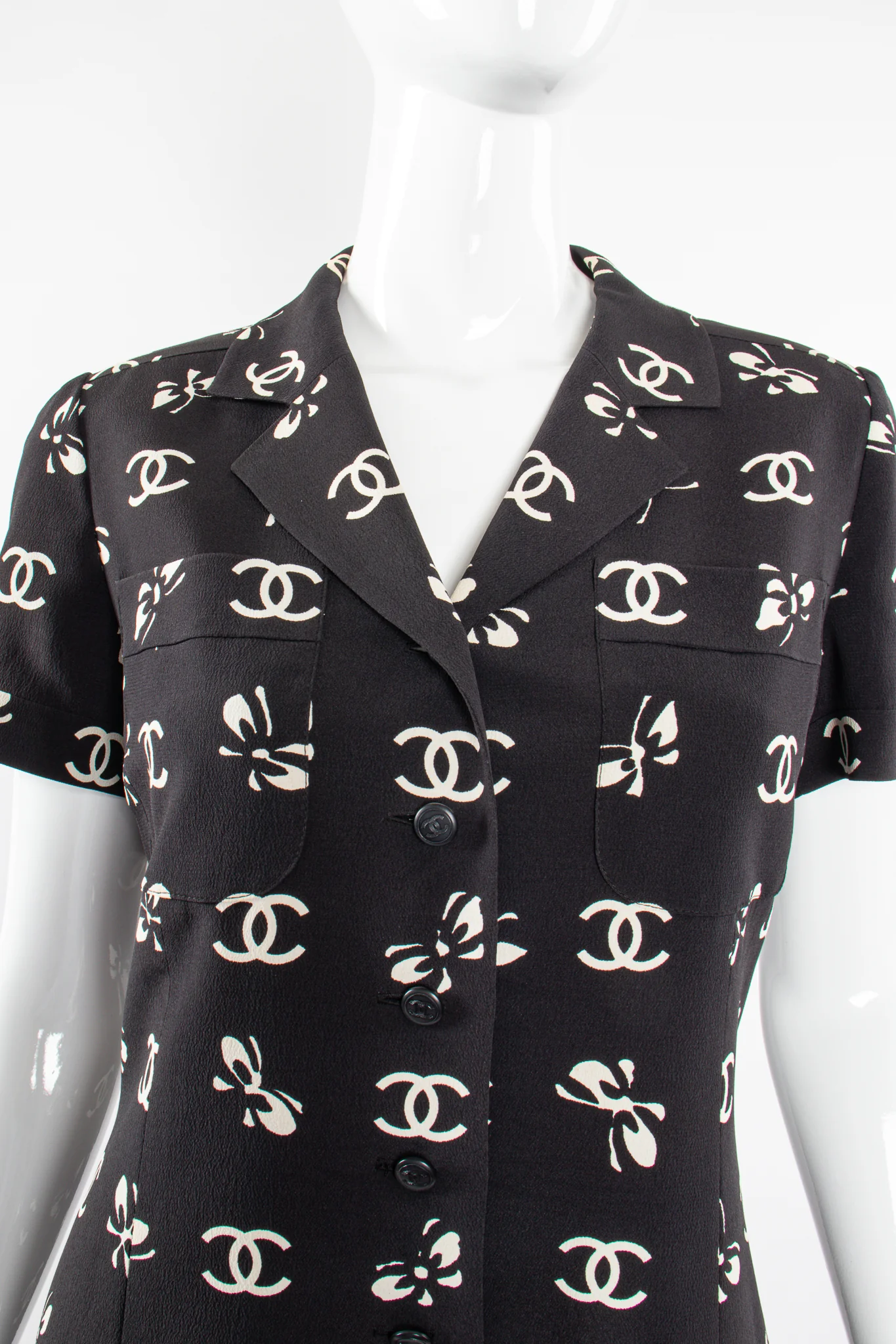 1997 Butterfly CC Logo Print Dress - Image 4