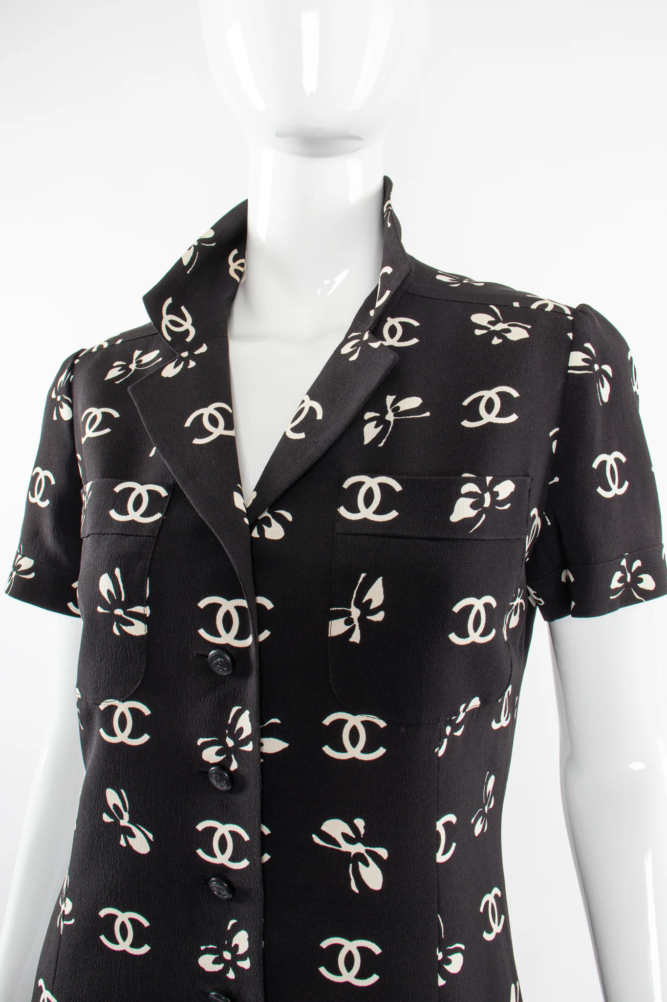 1997 Butterfly CC Logo Print Dress - Image 5
