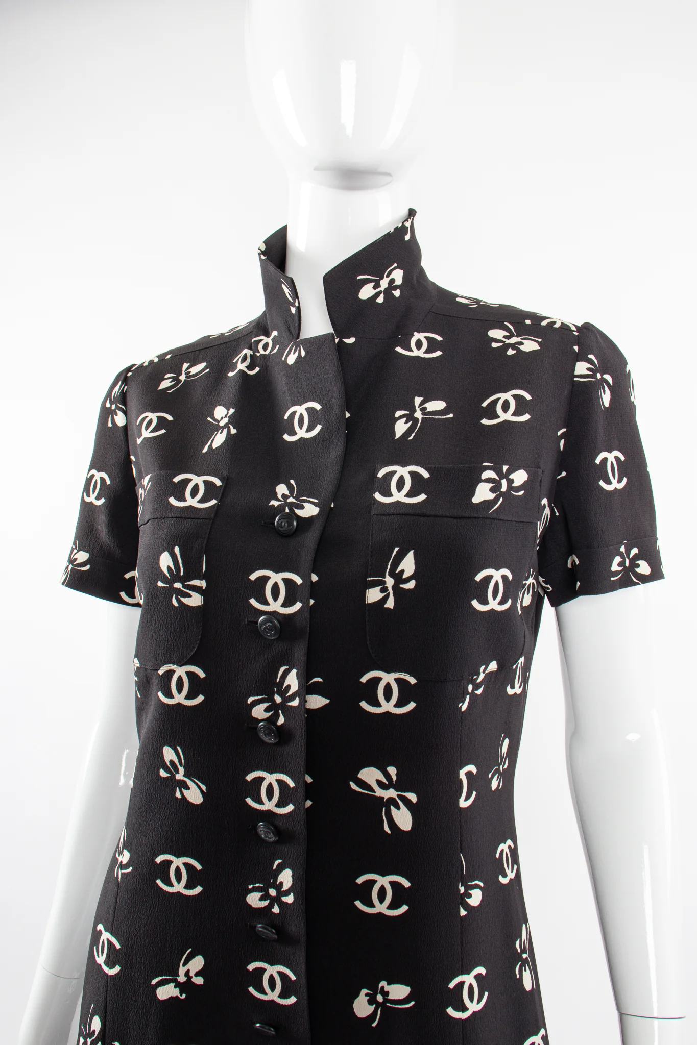 1997 Butterfly CC Logo Print Dress - Image 6