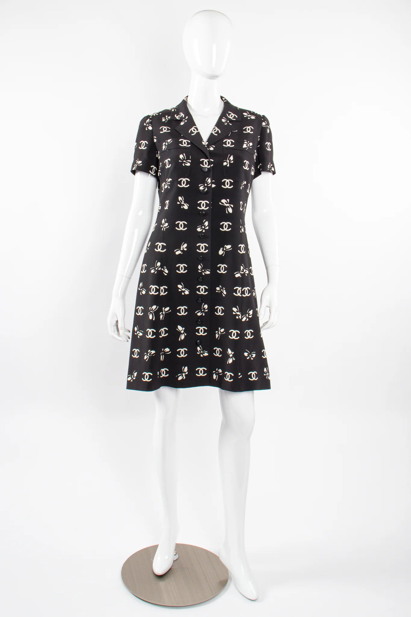 1997 Butterfly CC Logo Print Dress - Image 7