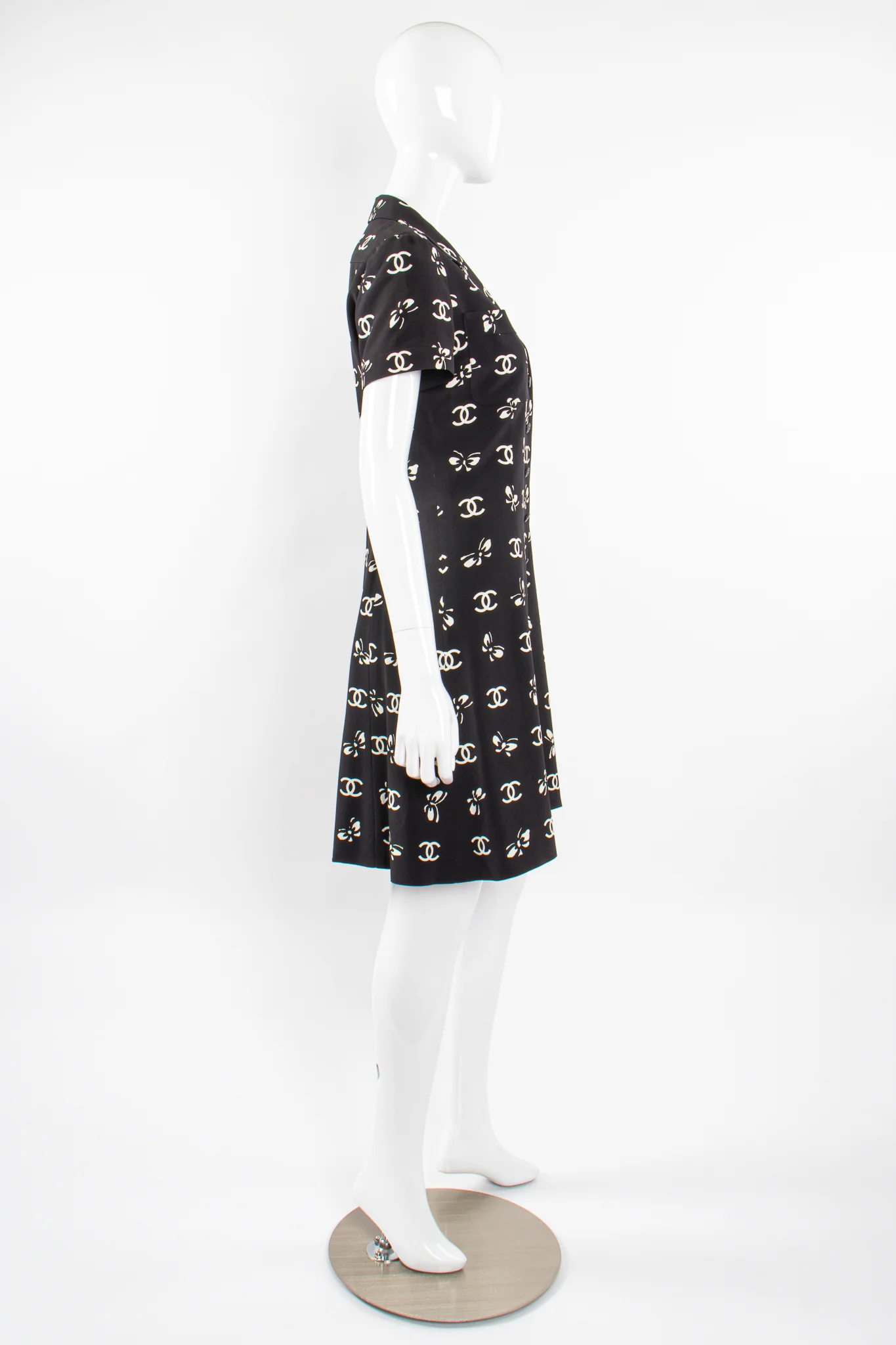 1997 Butterfly CC Logo Print Dress - Image 8