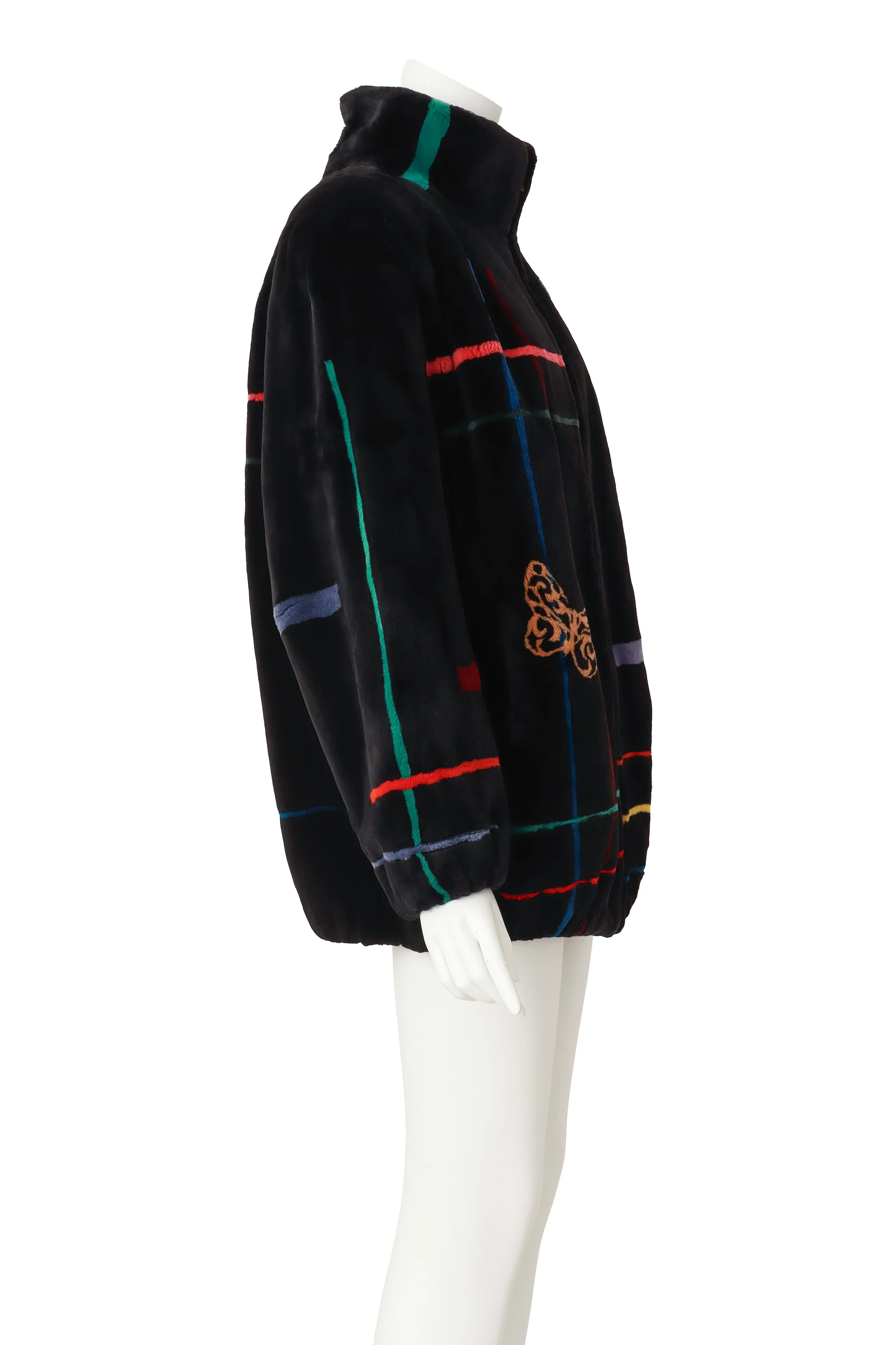 Butterfly Stripe Fur Jacket - Image 4
