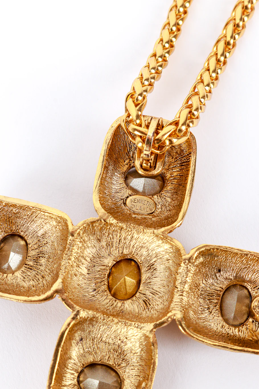 Byzantine Crystal Cross Pendant Necklace - Image 9