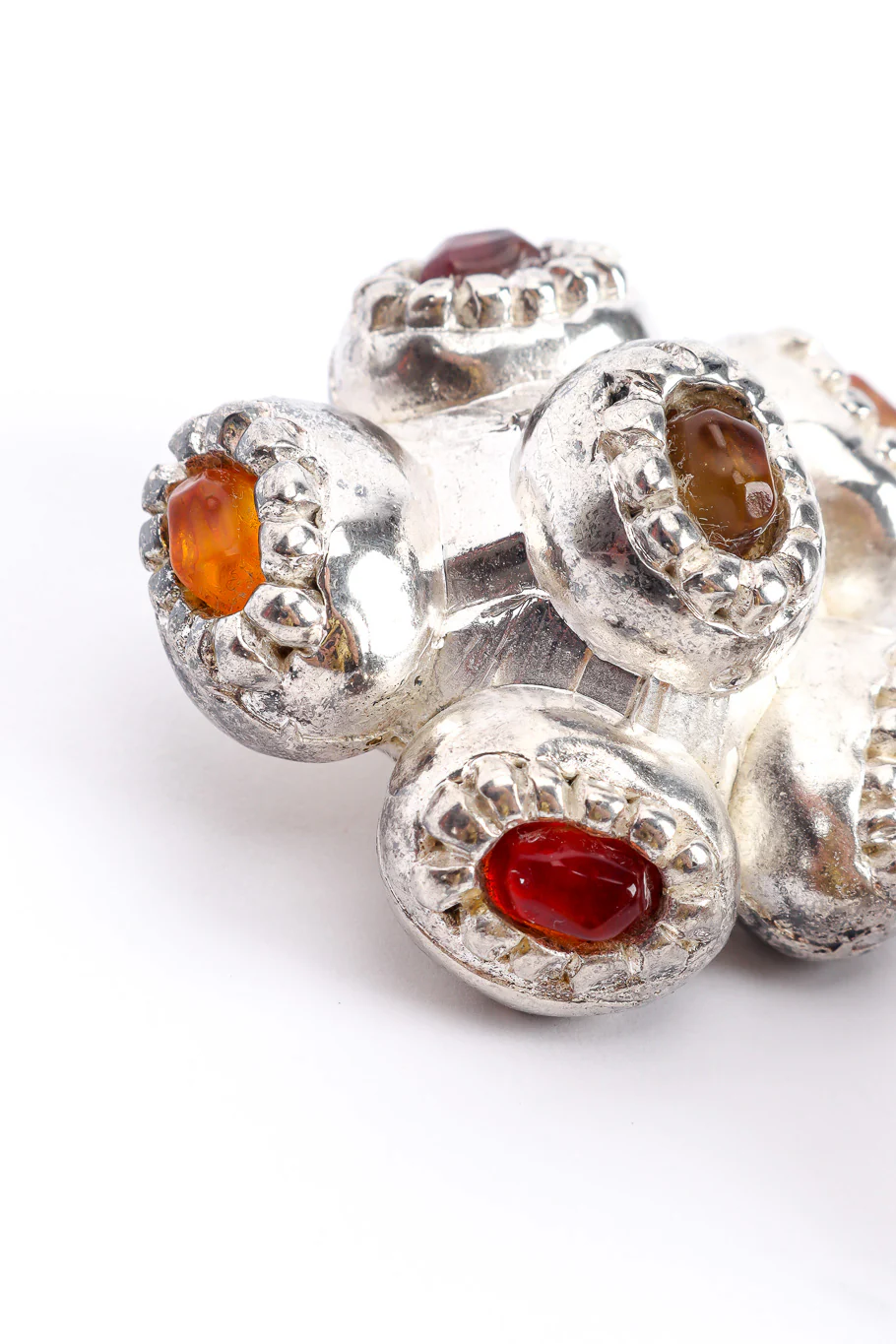 Cabochon Cluster Flower Earrings - Image 3