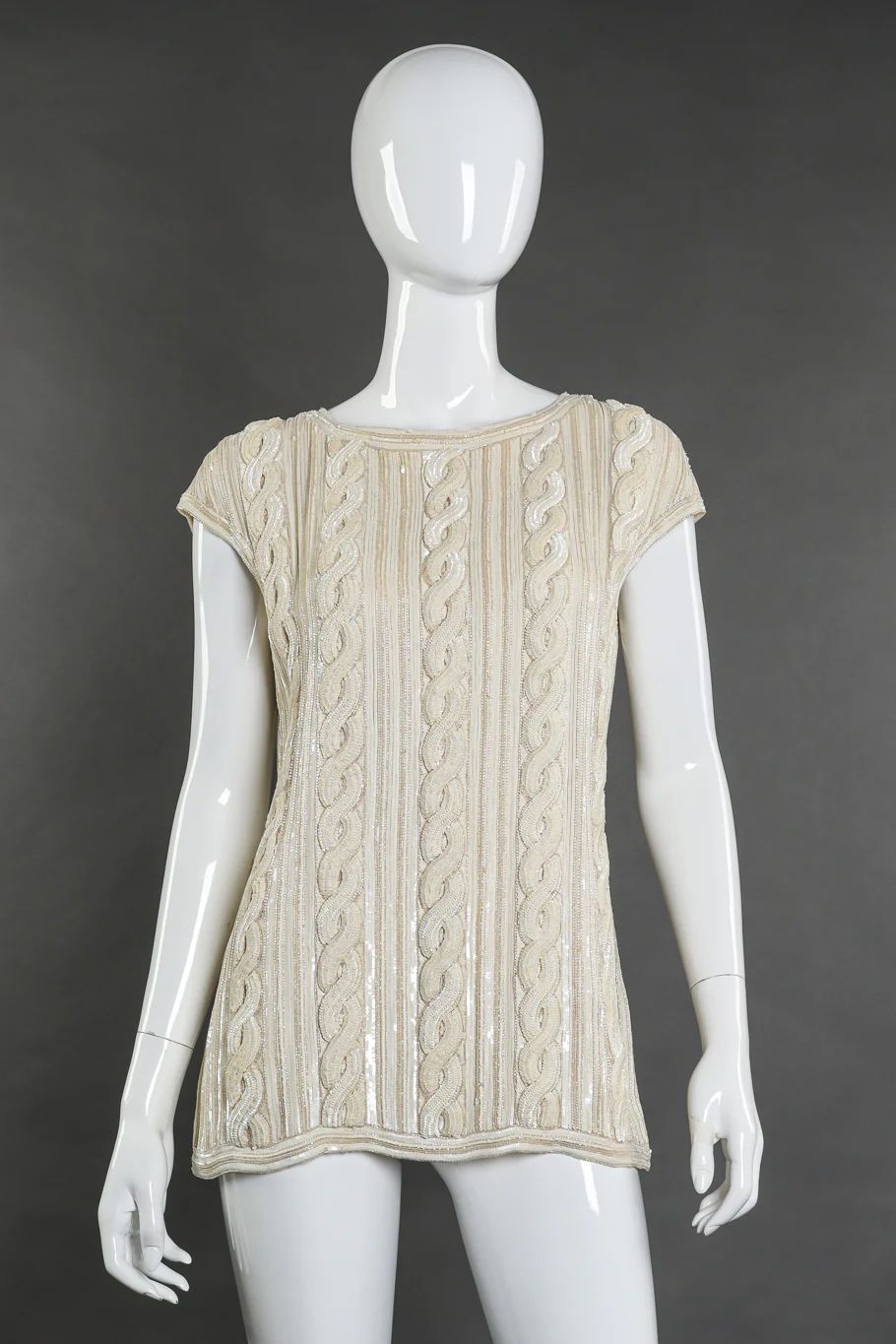 Cable Knit Sequin Top