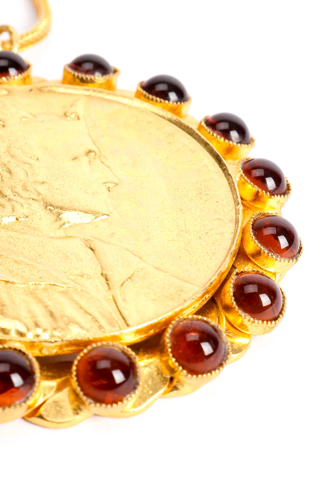 Coin Cabochon Pendant Necklace - Image 6