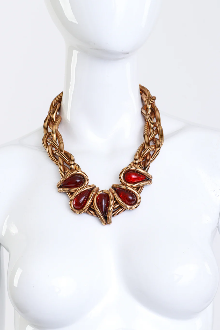 Cabochon Braid Chain Collar Necklace - Image 2
