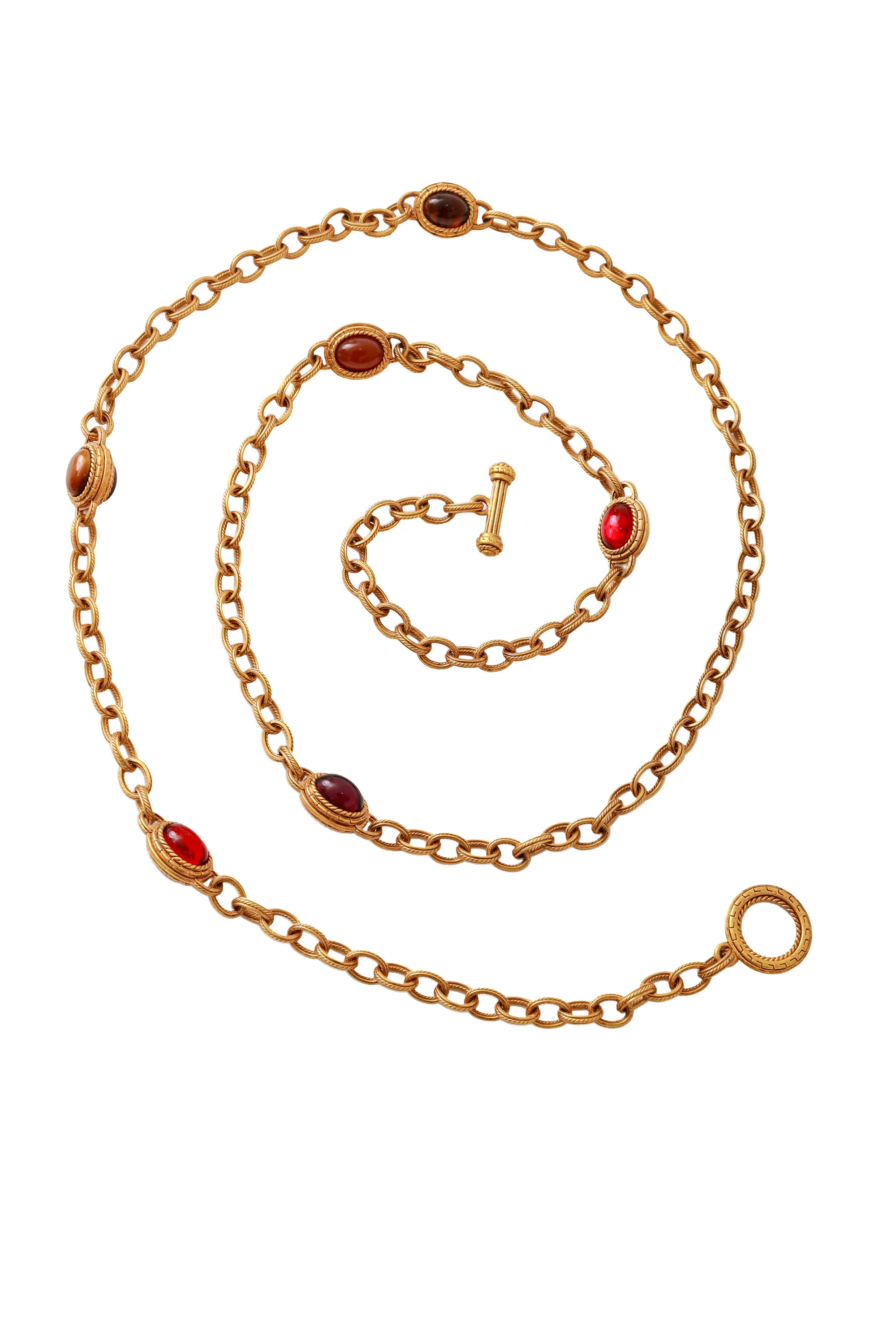 Cabochon Chain Station Necklace