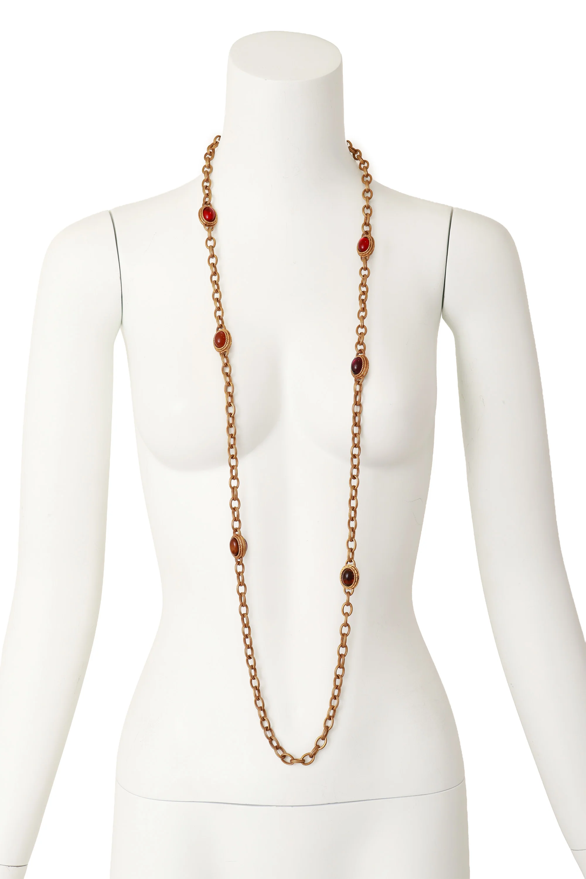 Cabochon Chain Station Necklace - Image 2