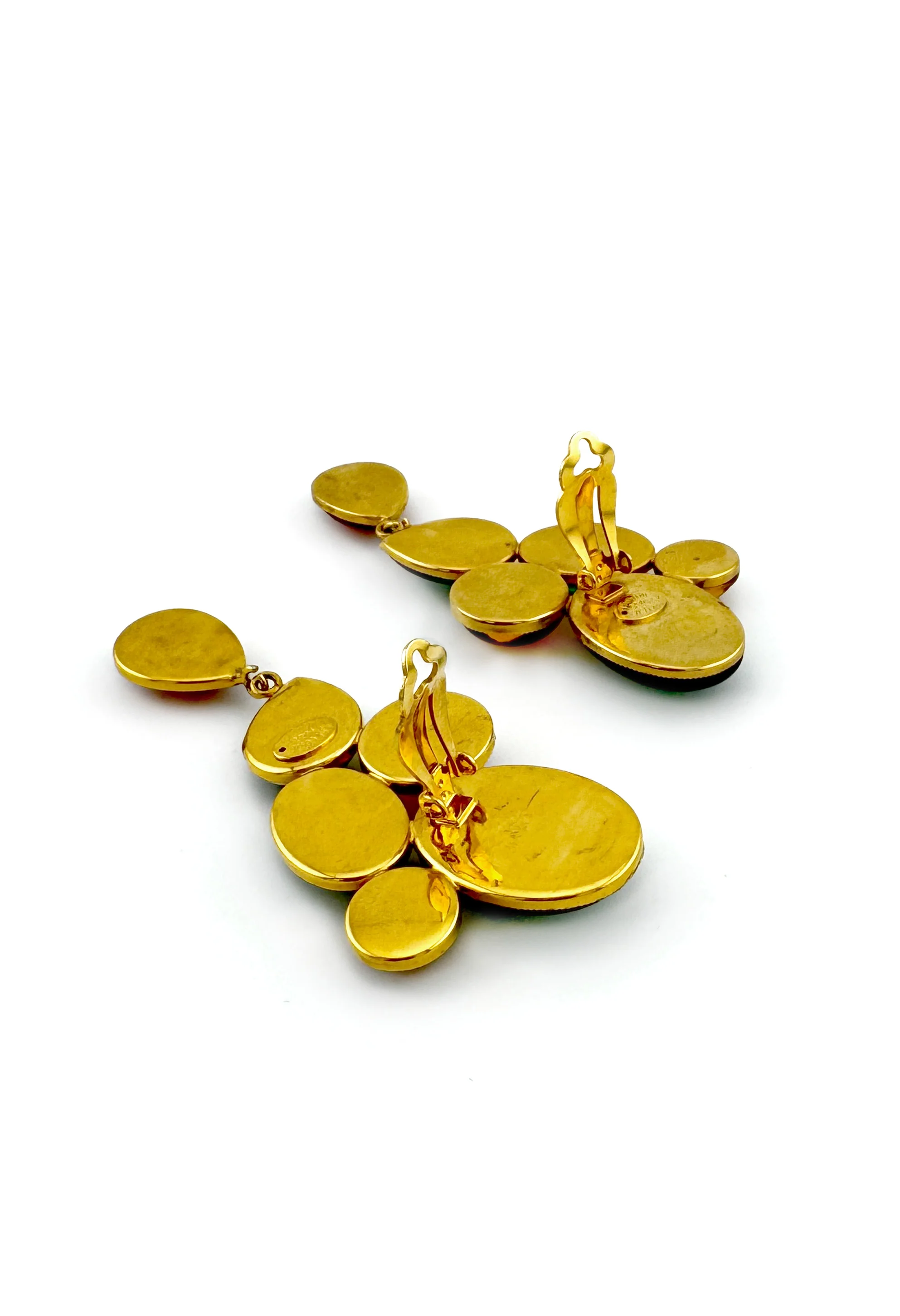 Cabochon Cluster Drop Earrings - Image 4