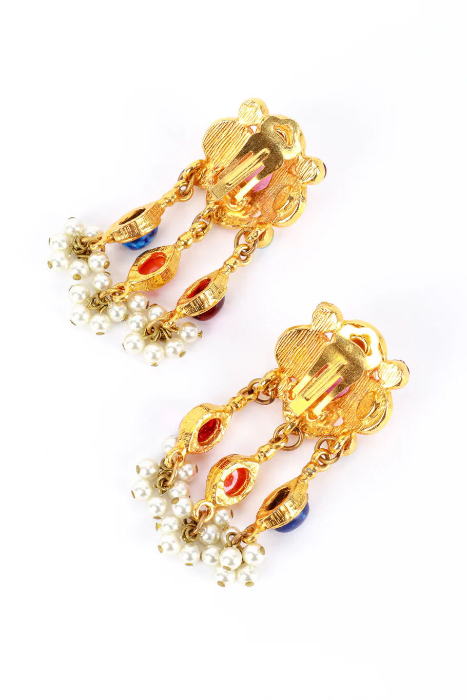 Cabochon Cross Drop Earrings - Image 5