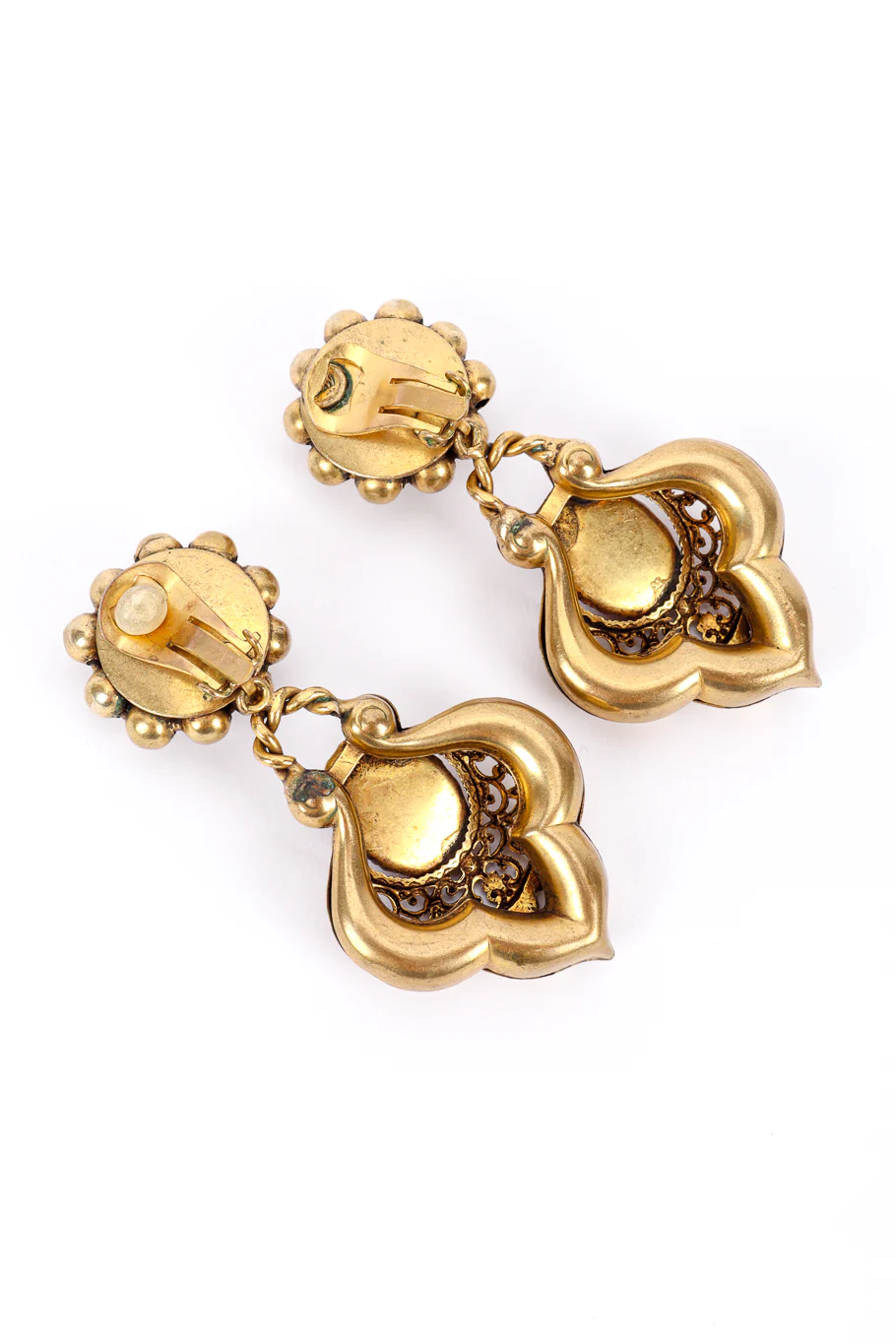 Cabochon Filigree Drop Earrings - Image 5