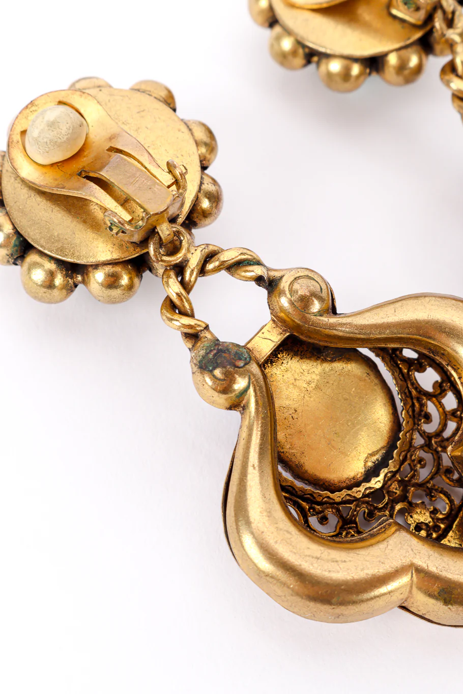 Cabochon Filigree Drop Earrings - Image 6