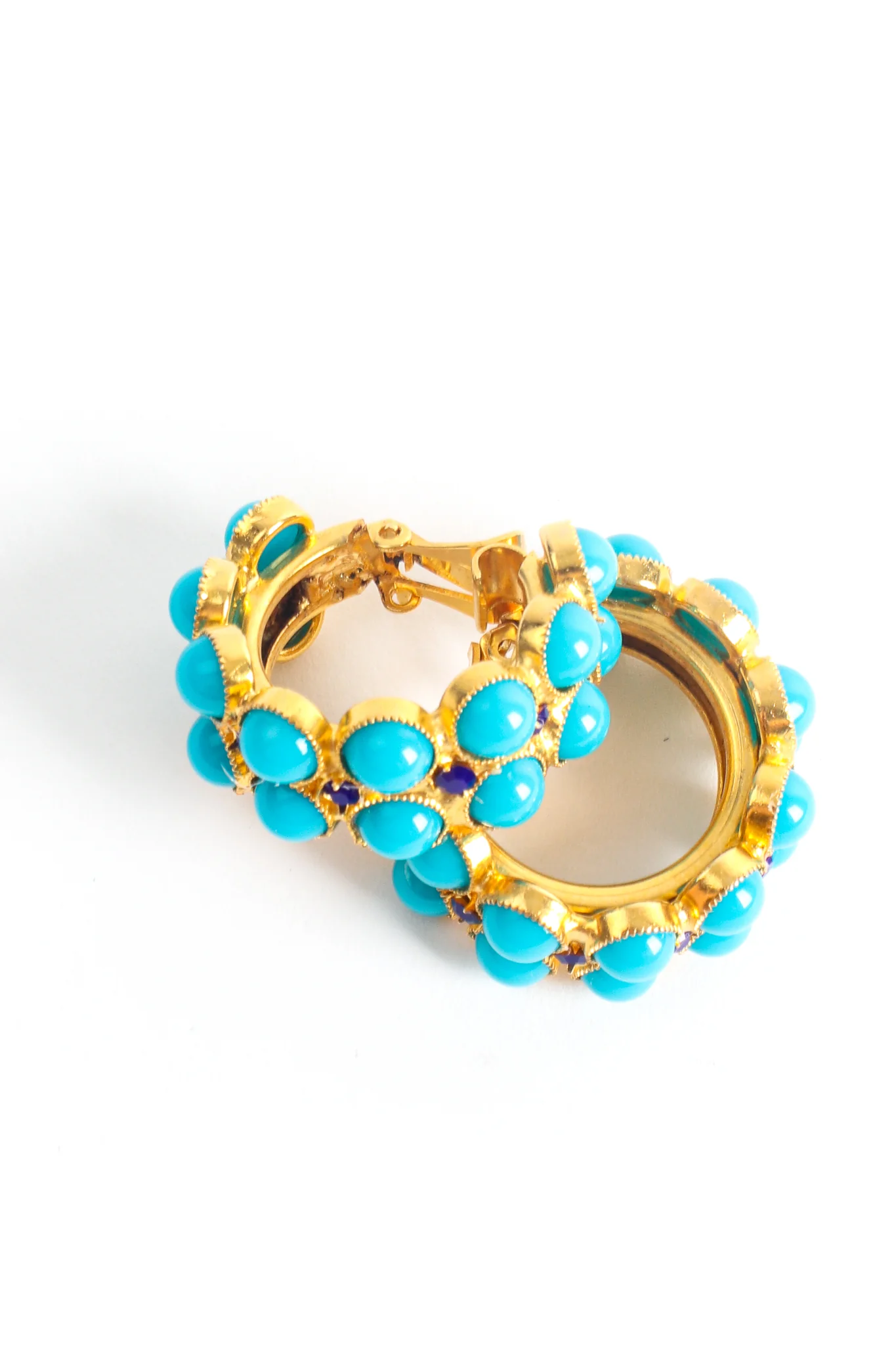 Cabochon Hoop Earrings