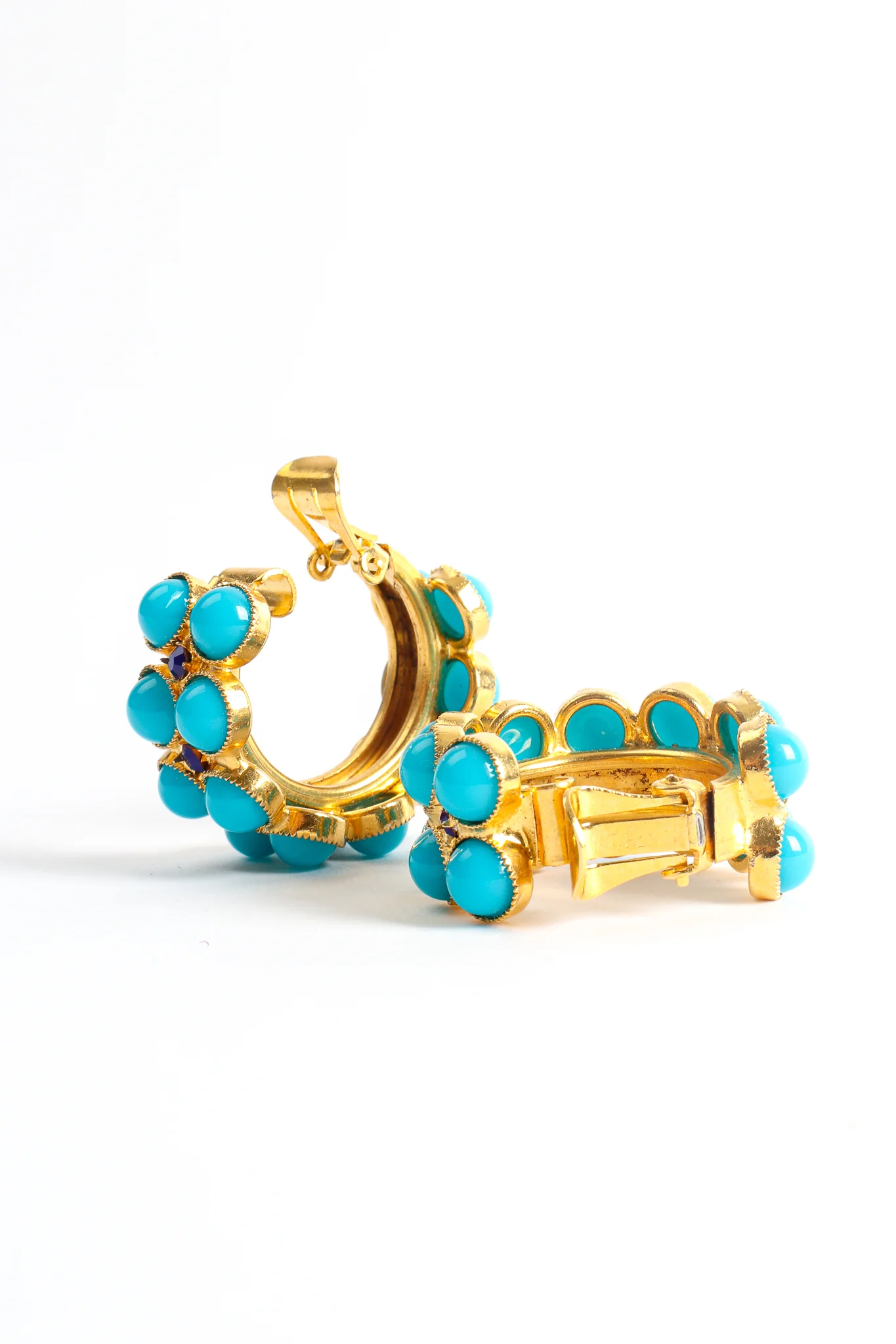 Cabochon Hoop Earrings - Image 6