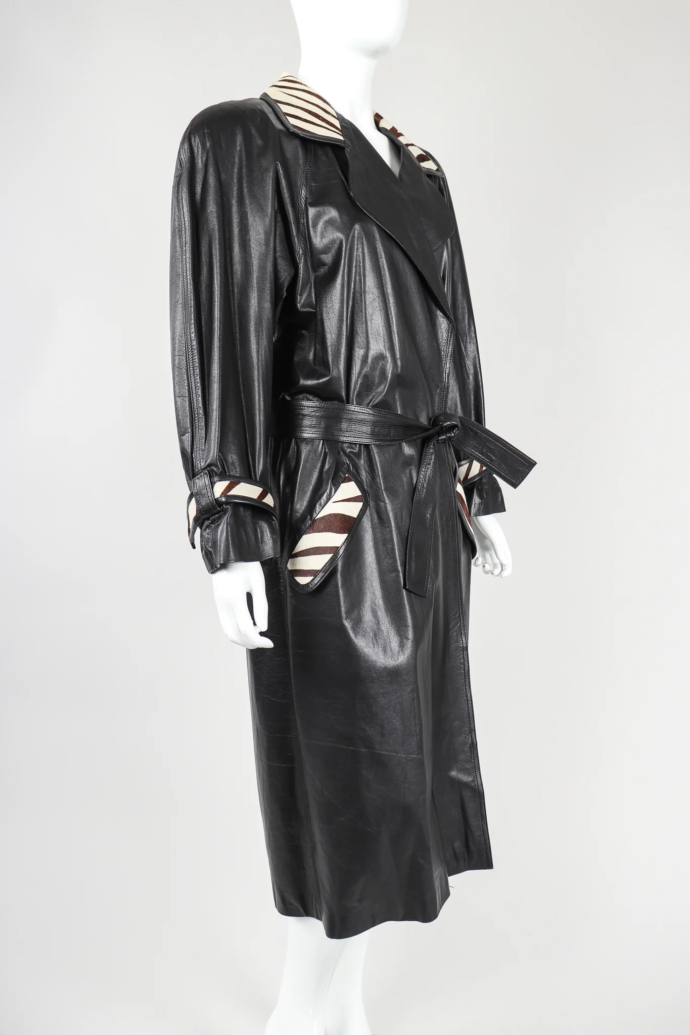 Calf Hair Leather Trench Coat - Image 2