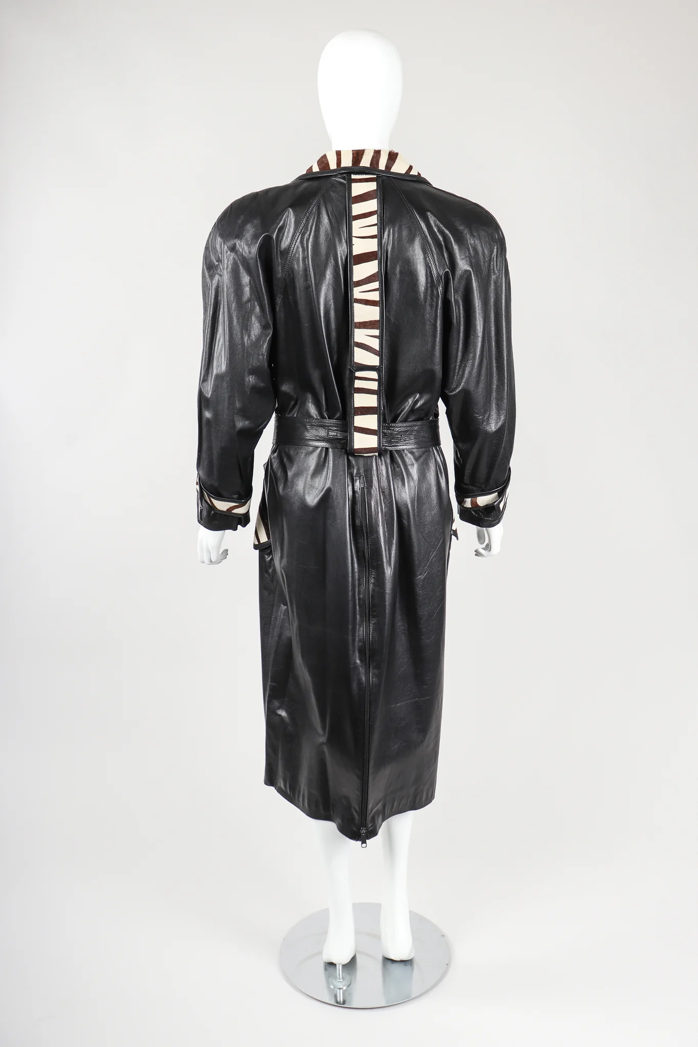 Calf Hair Leather Trench Coat - Image 3